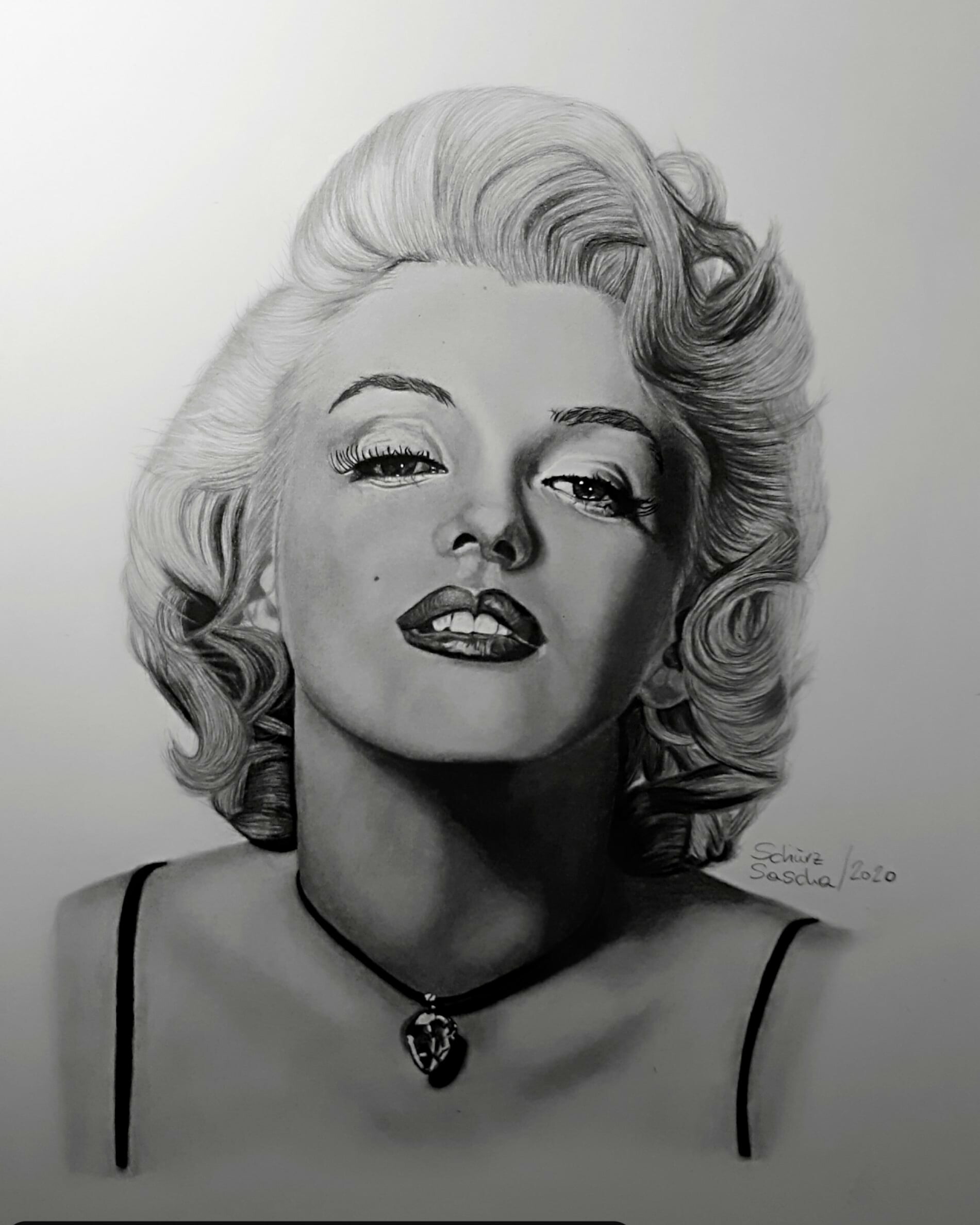 ArtStation - Marilyn Monroe drawing by Sascha Schürz