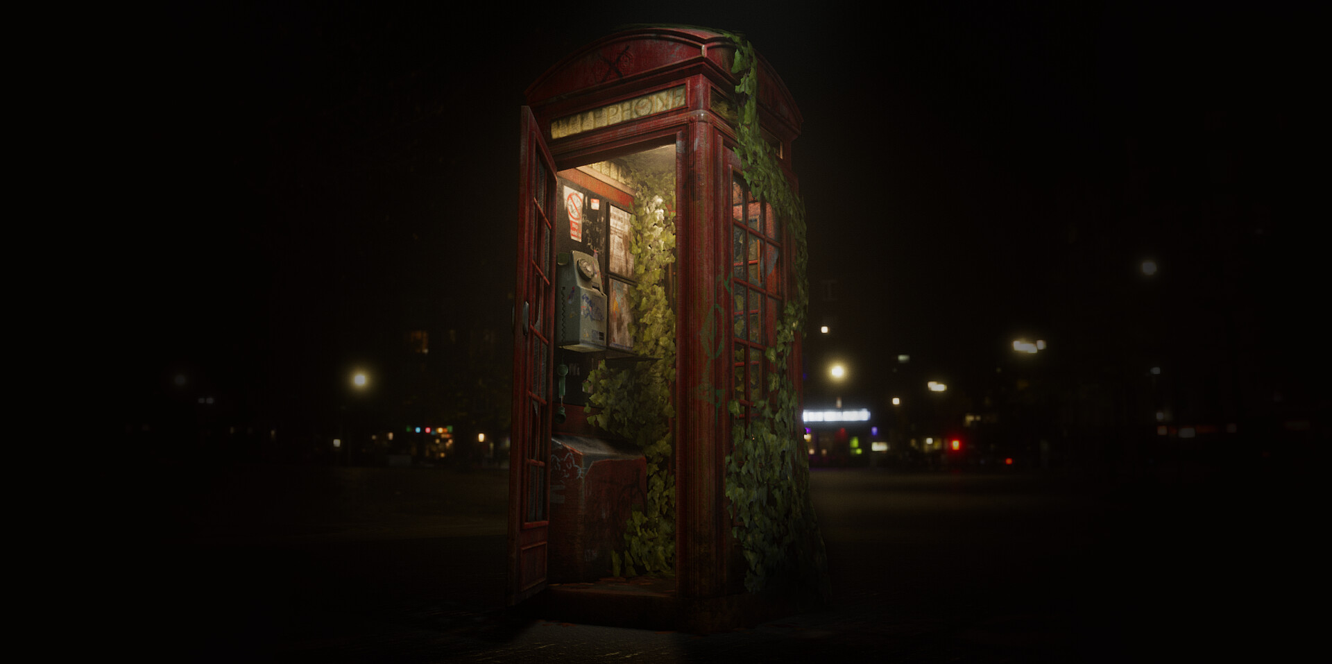 ArtStation - Dead Tone - Abandoned Telephone Box (UE4)