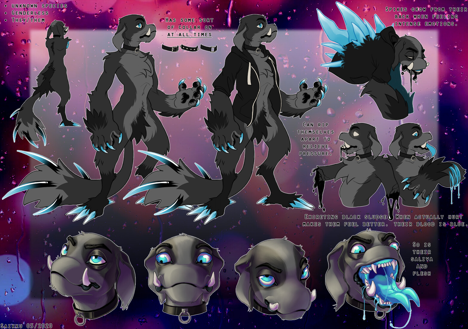 ArtStation Fursona reference sheet