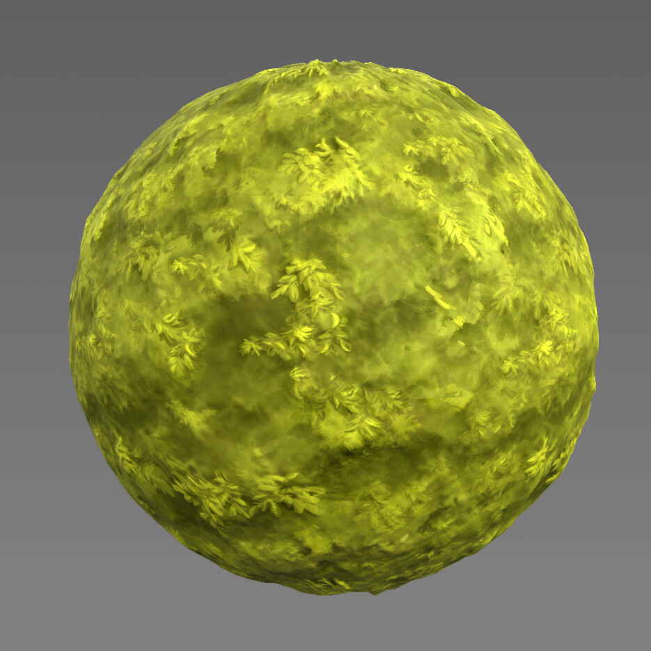 hand-painted moss texture, created in Substance Alchemist after painting in Photoshop