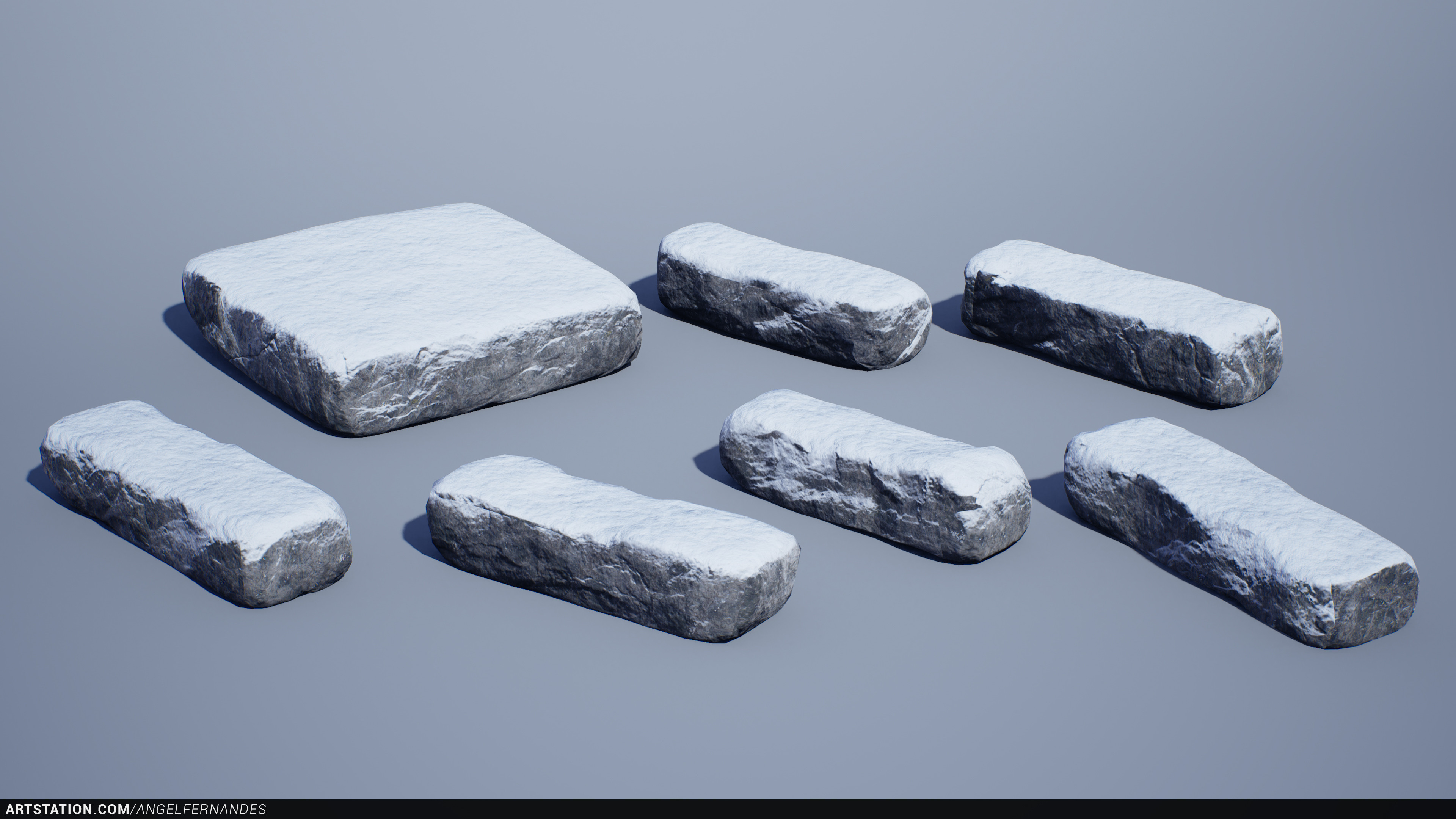 These use the same shader I did for the rocks.