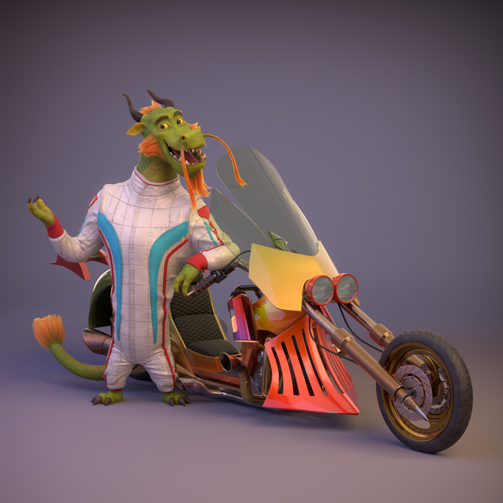 Dragon and vehicle