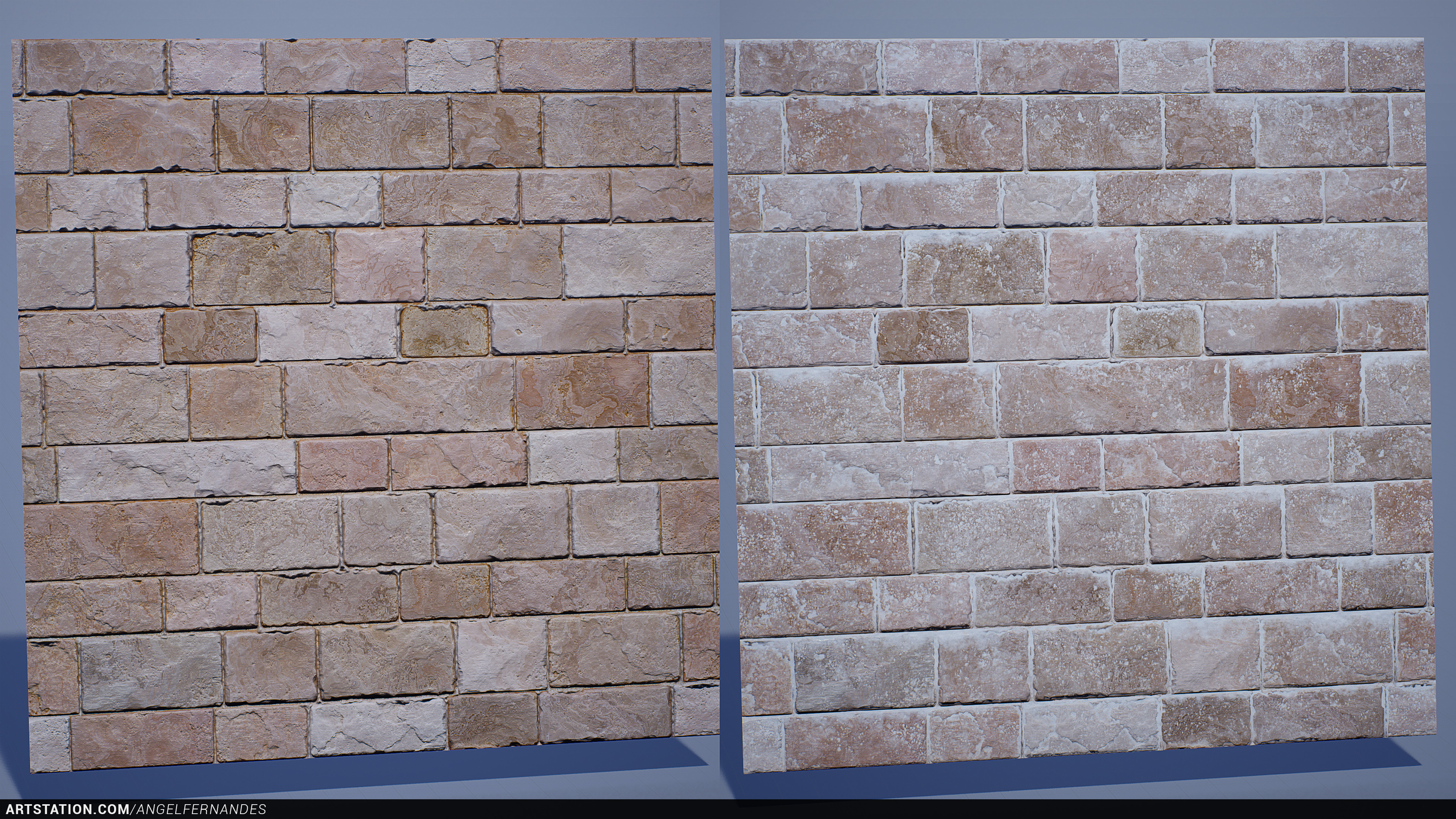 Bricks/Stone wall texture set with and with out snow.