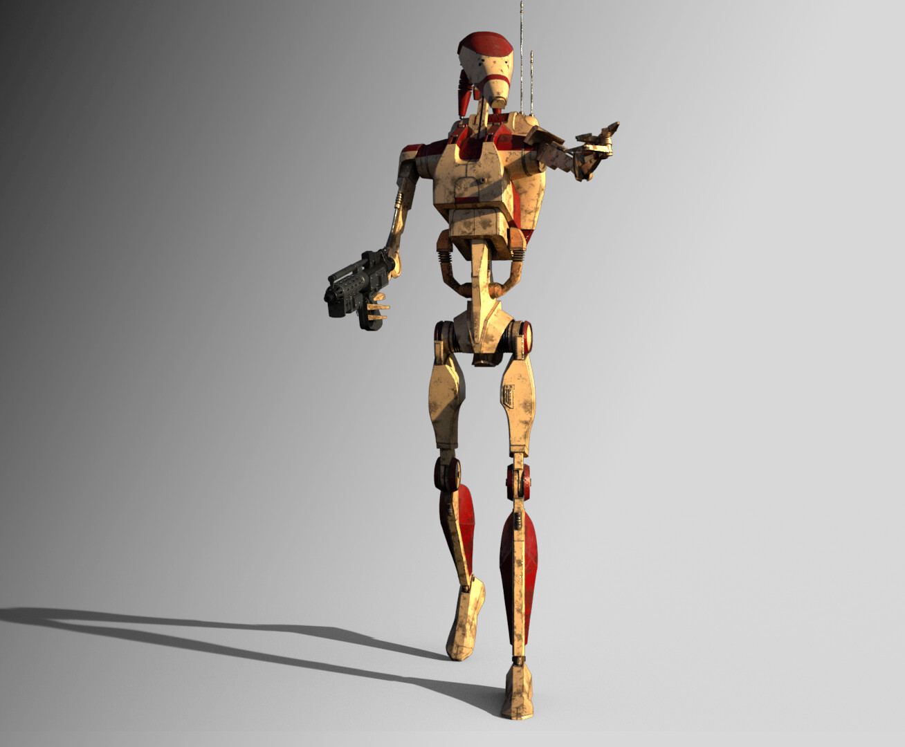 Artstation B1 Battle Droids 3d Model Luke Lowther