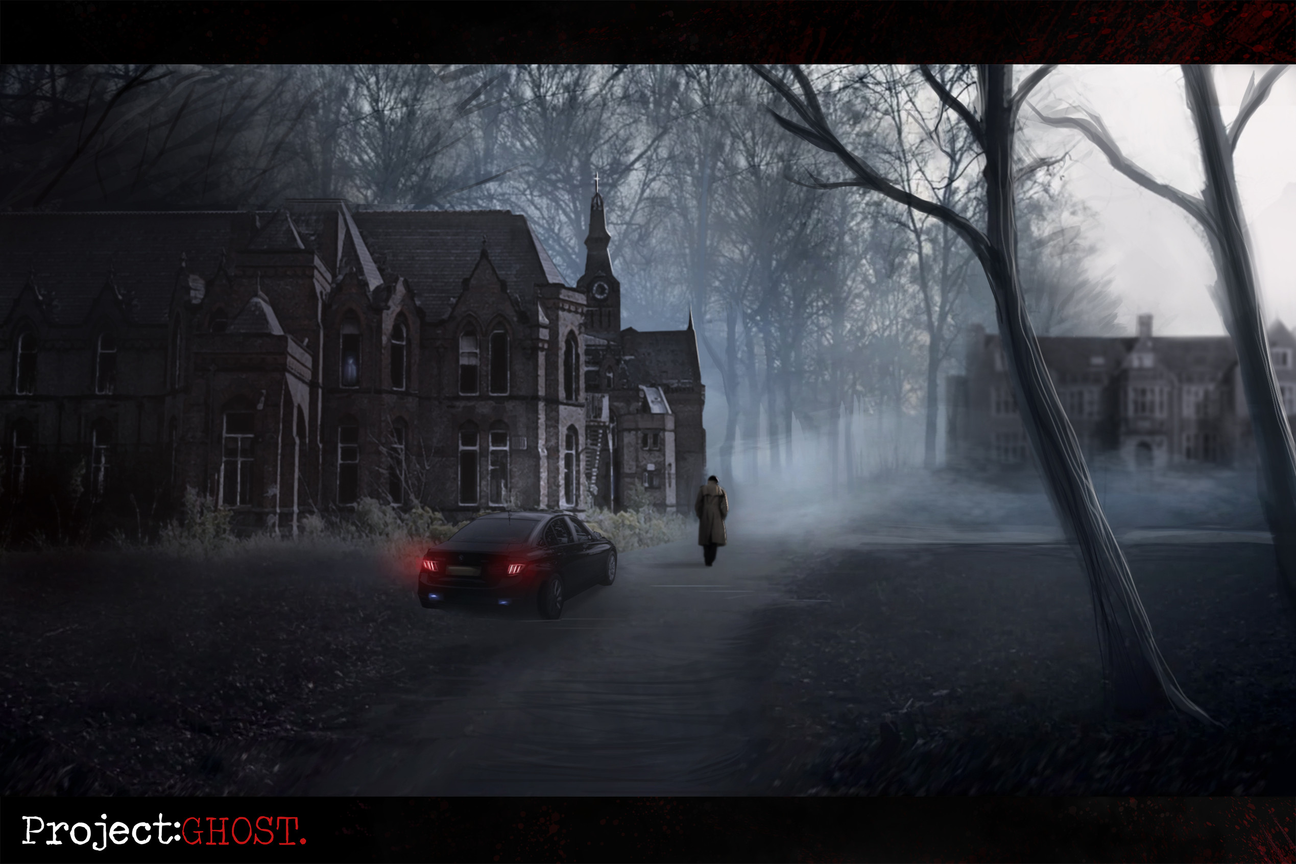 Thumbnail 4: Peter returns to the abandoned boarding school campus in the forest, determined to help Flynn. (Photobash is inspired by Barnes Hospital in Cheadle, Manchester). However, it appears someone is watching him... 