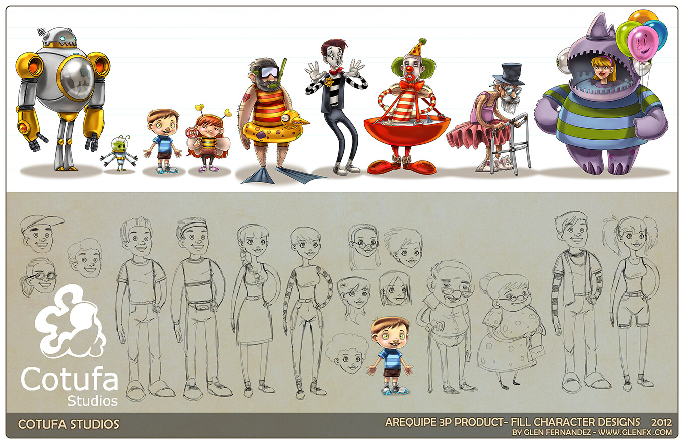Concepts for the extra characters.
