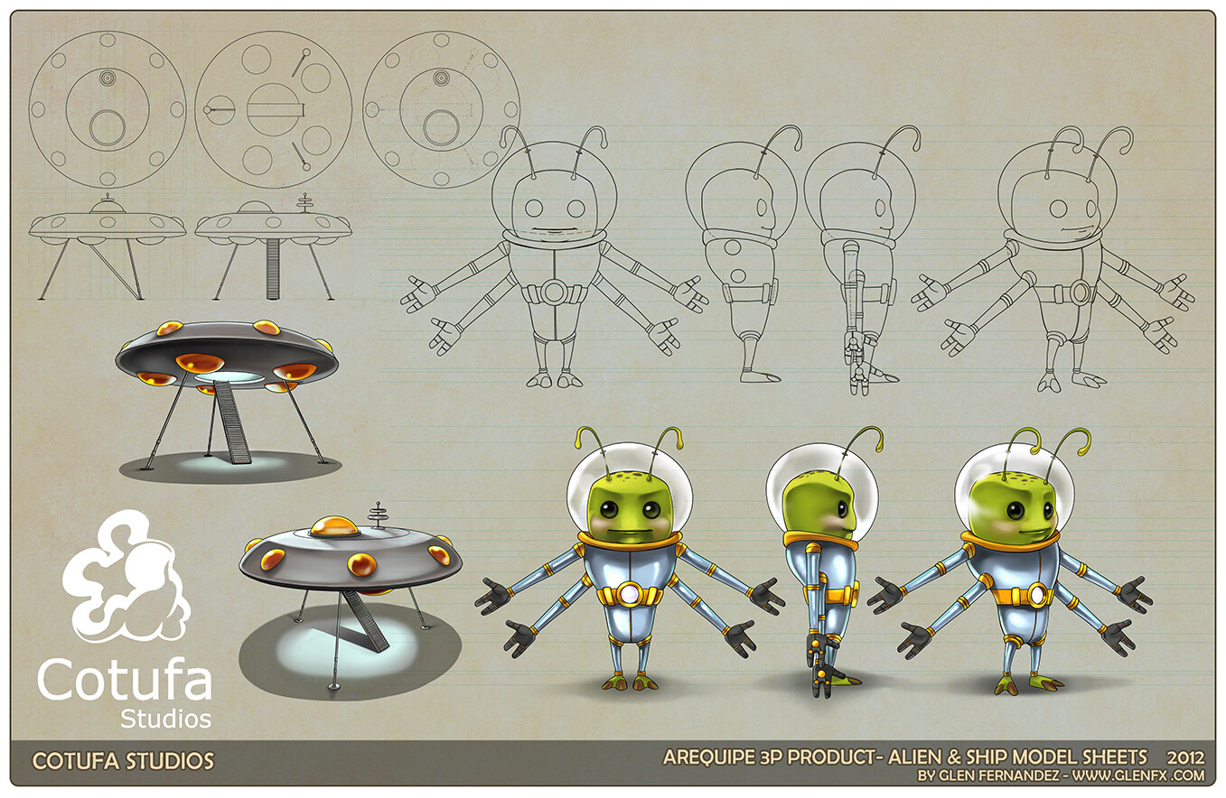 Alien model sheet.