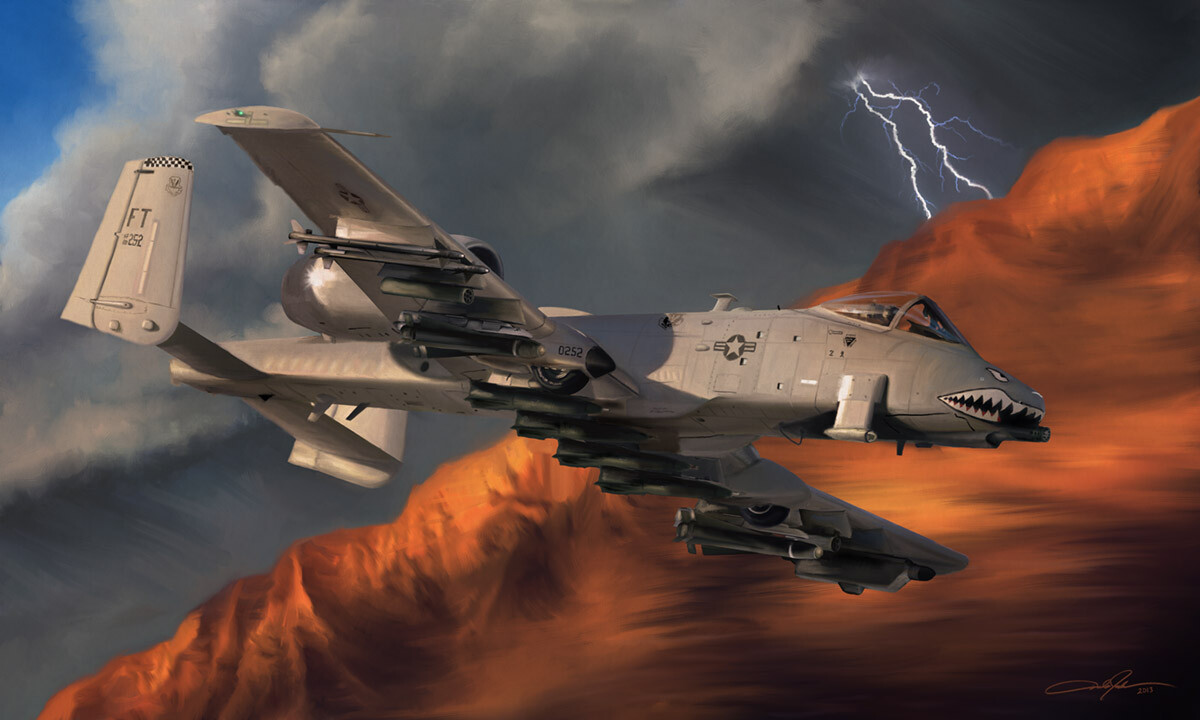 Thunderbolt II. Digital Aviation Art. Final. ArtRage Digital Painting. Finalized in Adobe Photoshop.