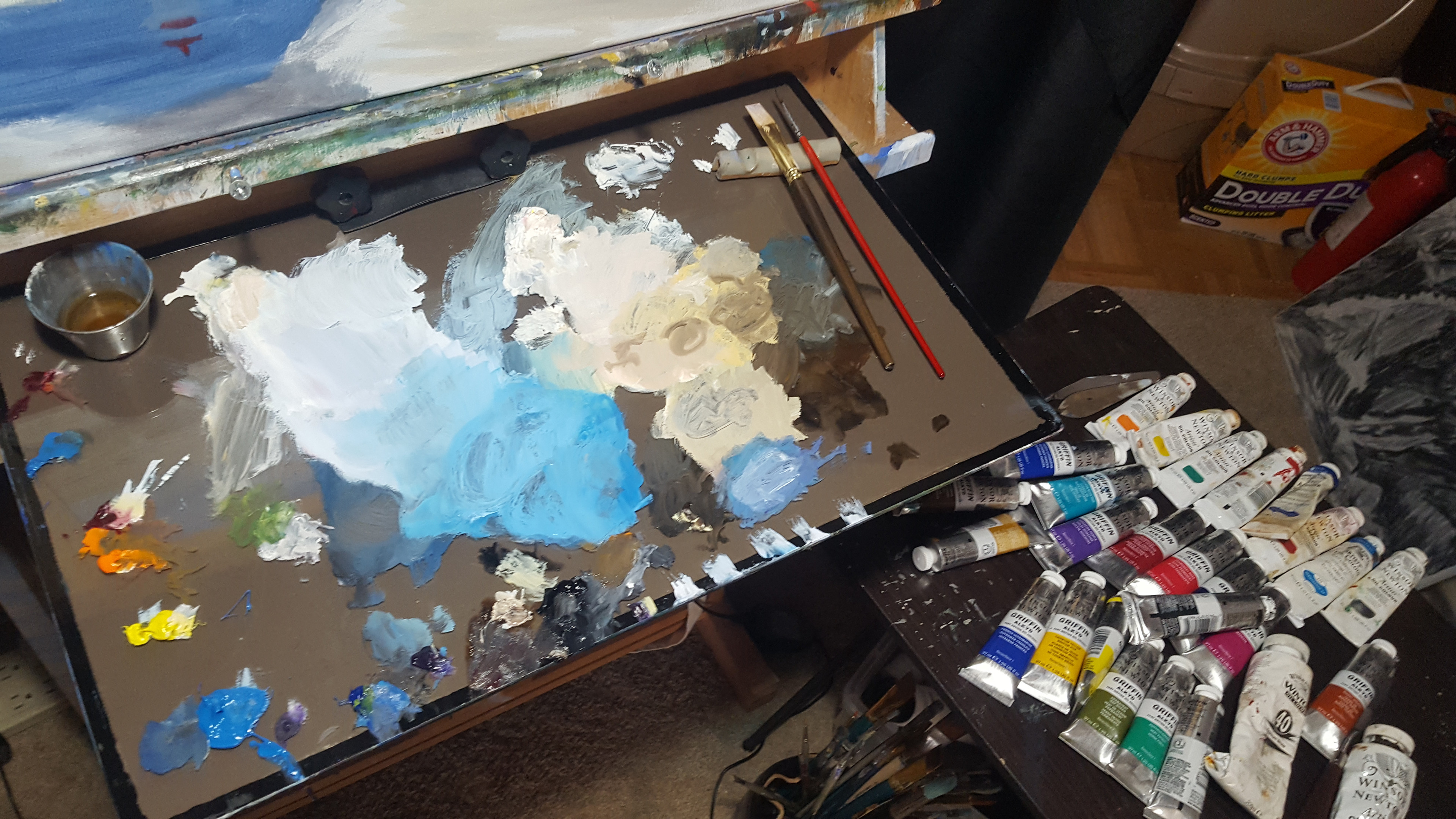 Peggys Point Lighthouse. Oil painting. Work in progress