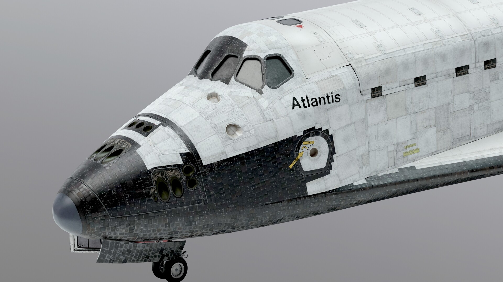 atlantis space shuttle black background