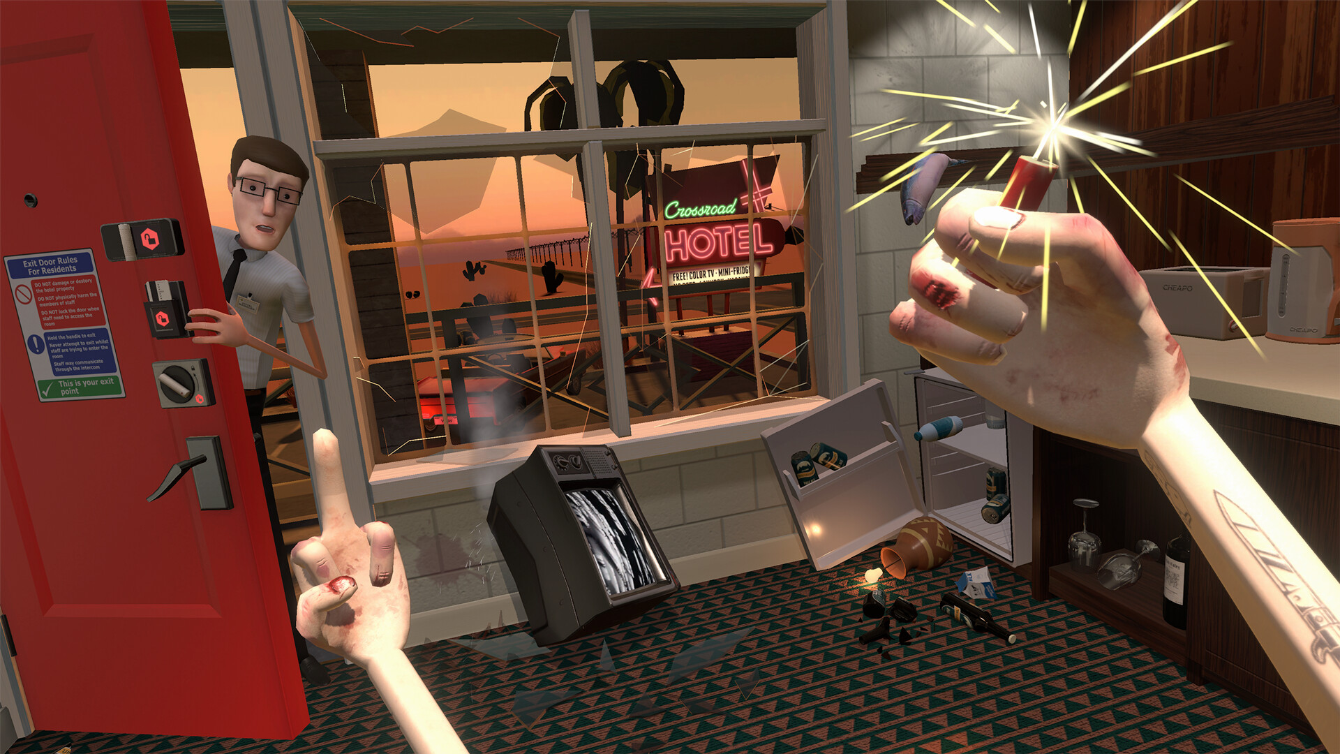 Drunkn bar top fight psvr