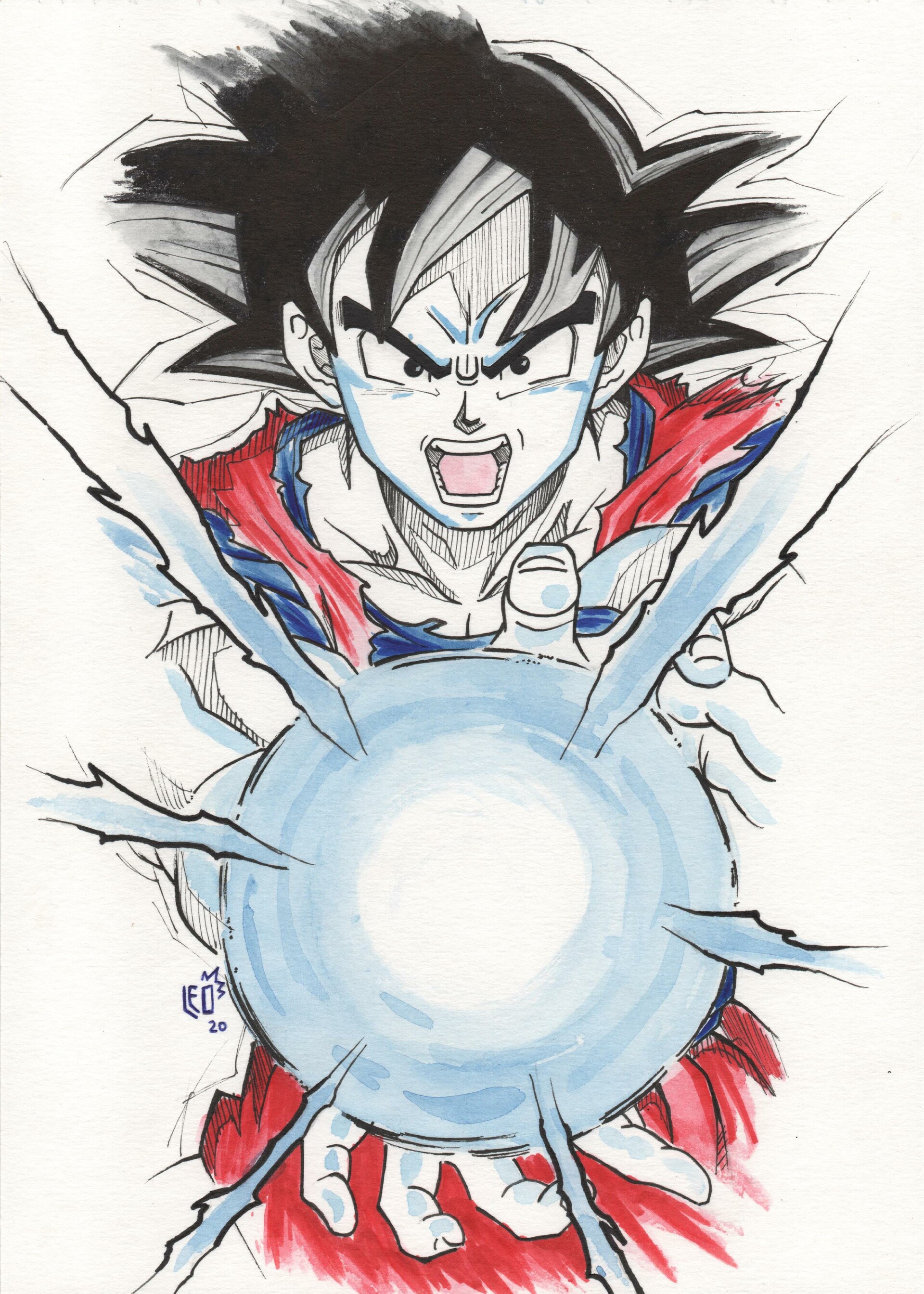 Goku Super Saiyan 4 Head My Way Drawing by hoodedpeople - DragoArt