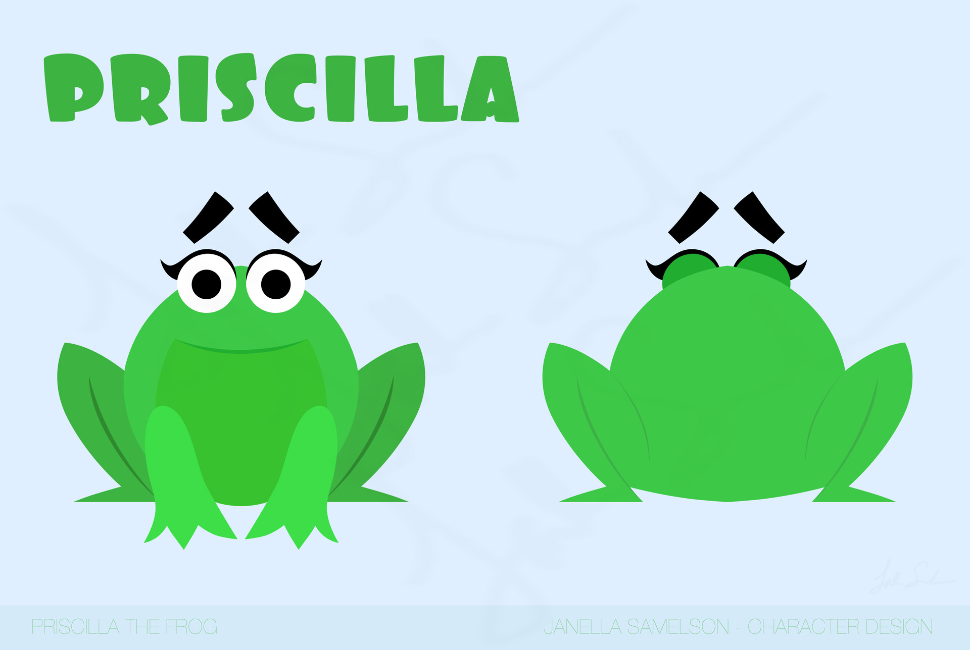 ArtStation - Priscilla the Frog Character Model Sheet