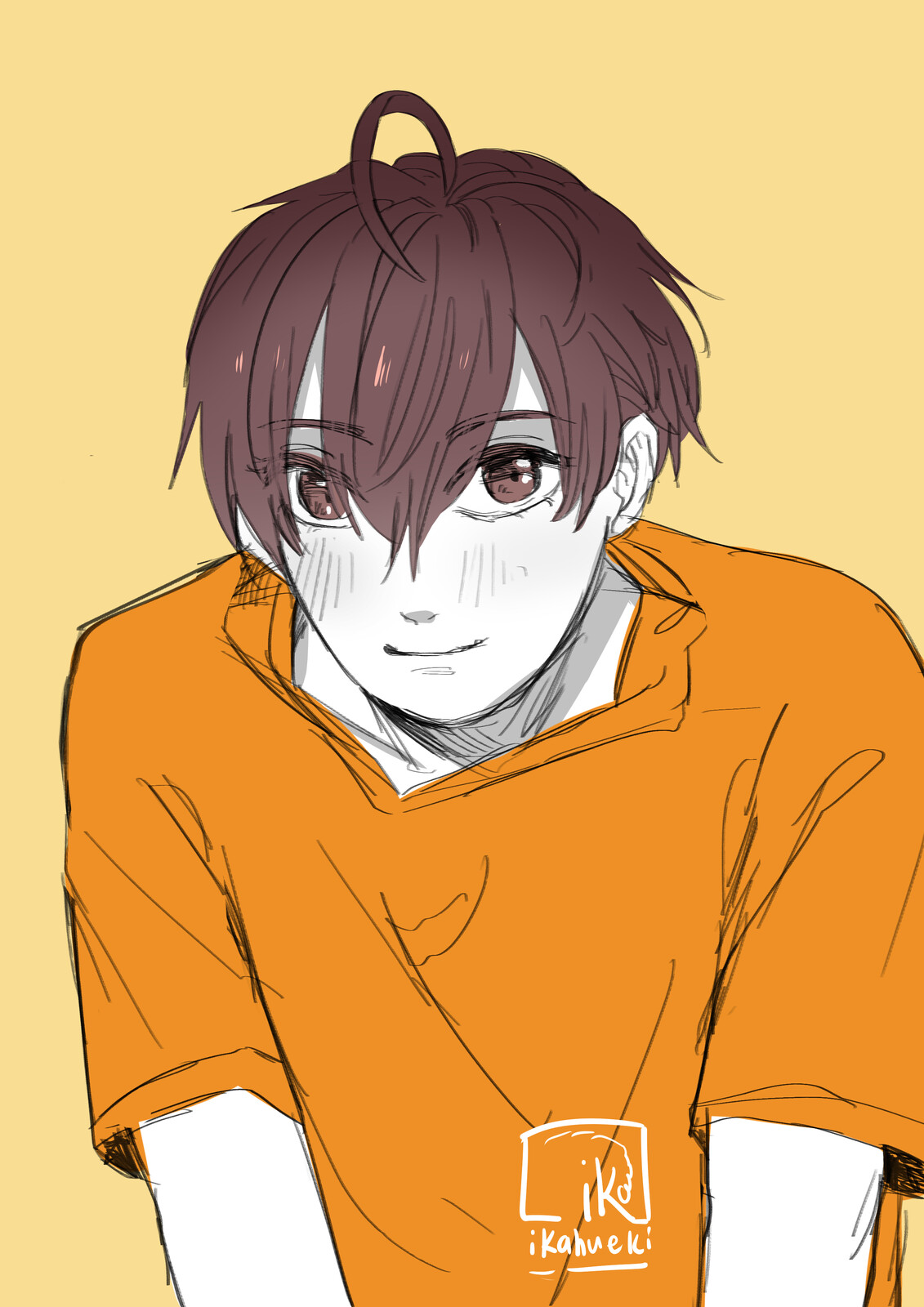 Yan as ghost (in Eiji's face imitation)