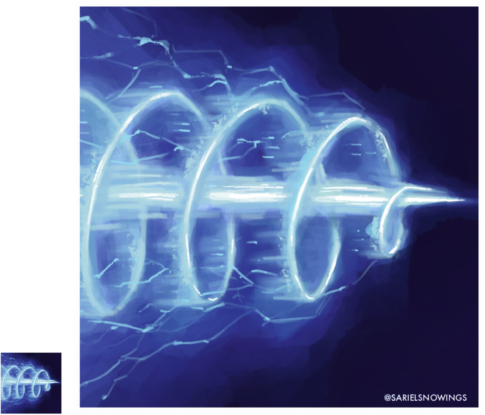 This time I decided to take inspiration from the divine spell “Guiding Bolt”, also from D&amp;D.