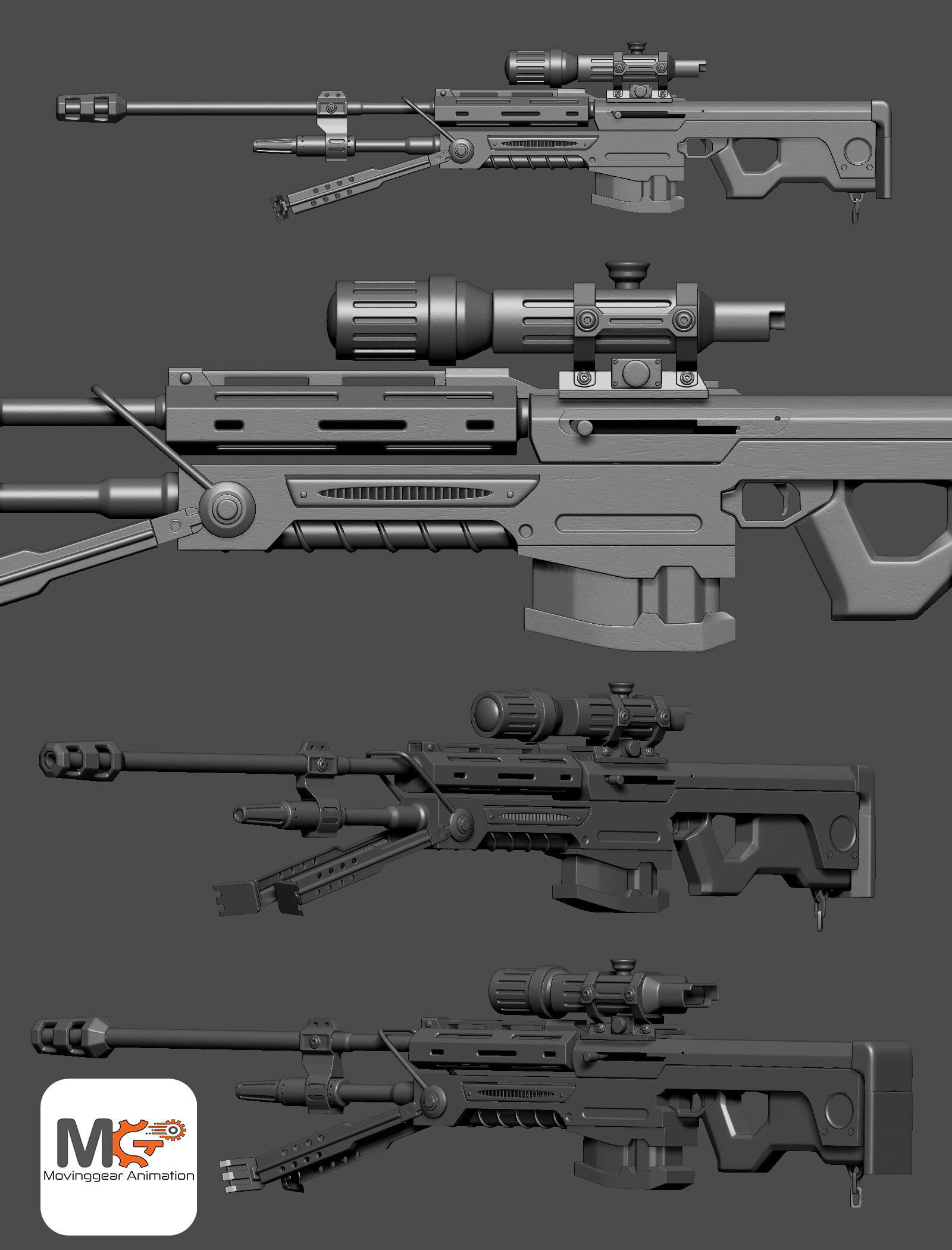 Movinggear Animation 3d Gun Model Wip