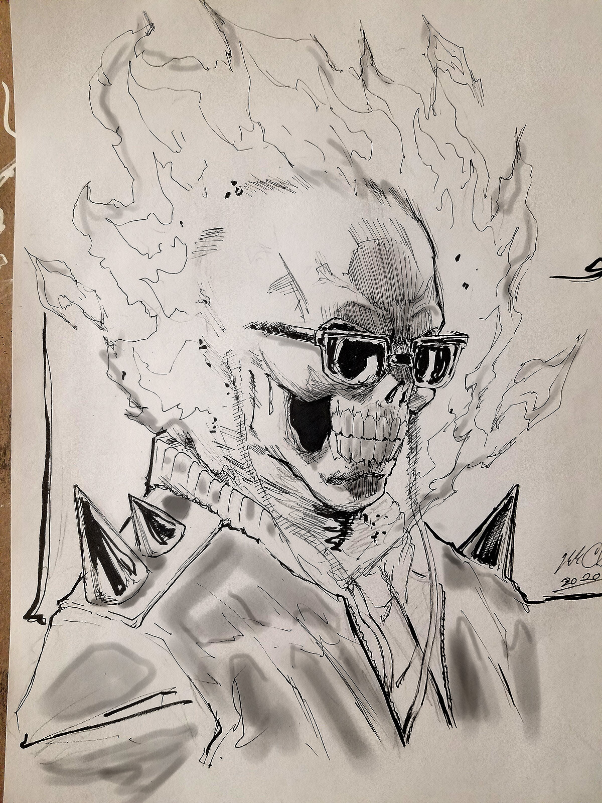How To Draw Ghost Rider Step By Step For Kids