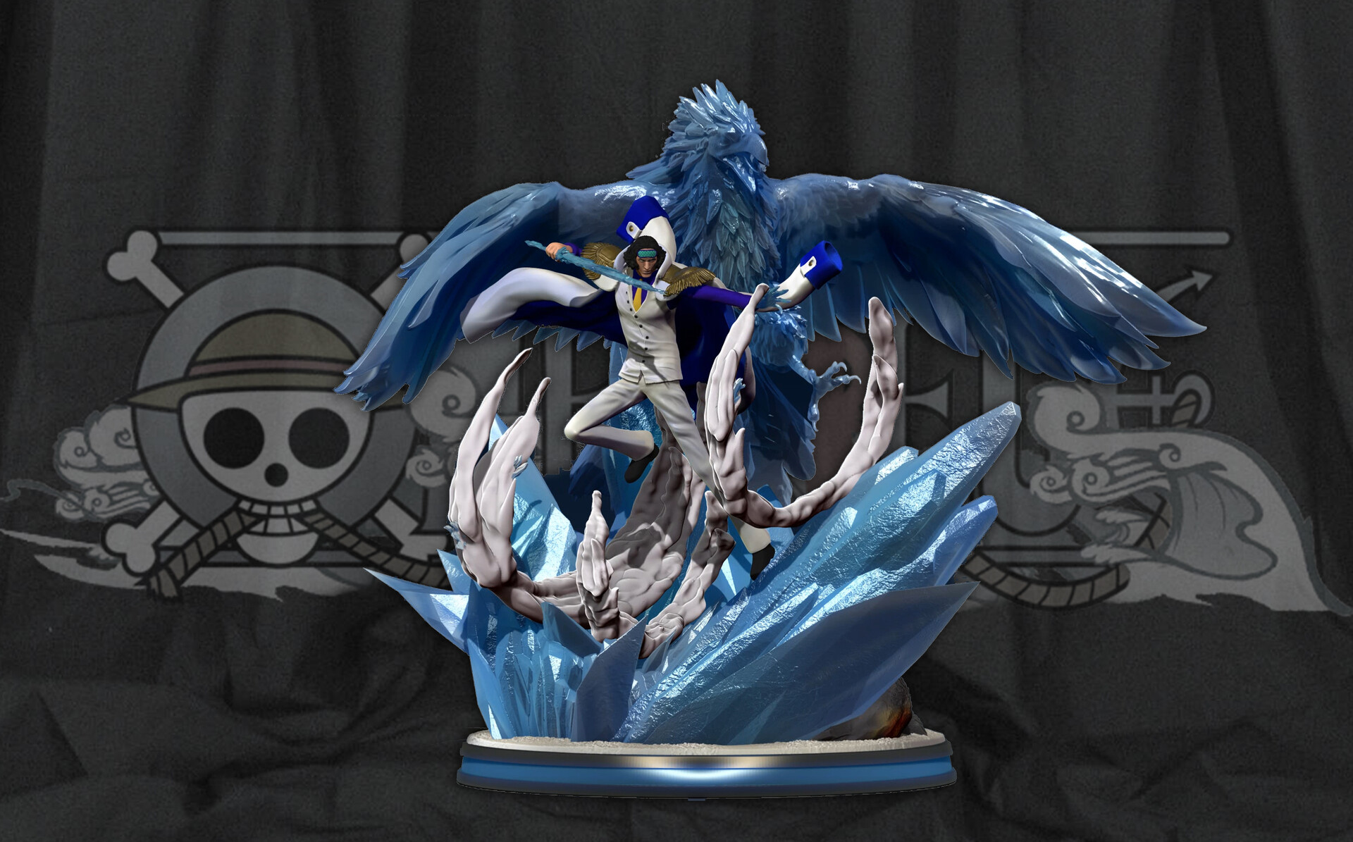 Artstation Aokiji Kuzan One Piece 3d Print Statue Pascal