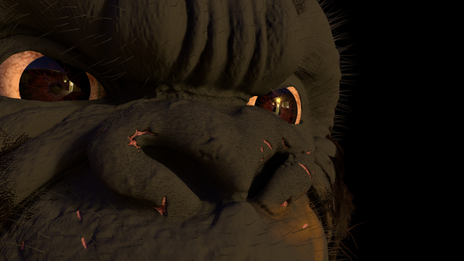 Nose hair close up