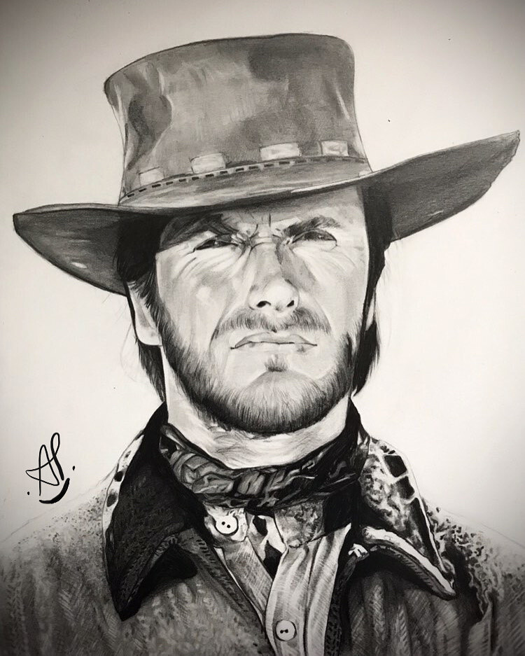 ArtStation - Clint Eastwood portrait