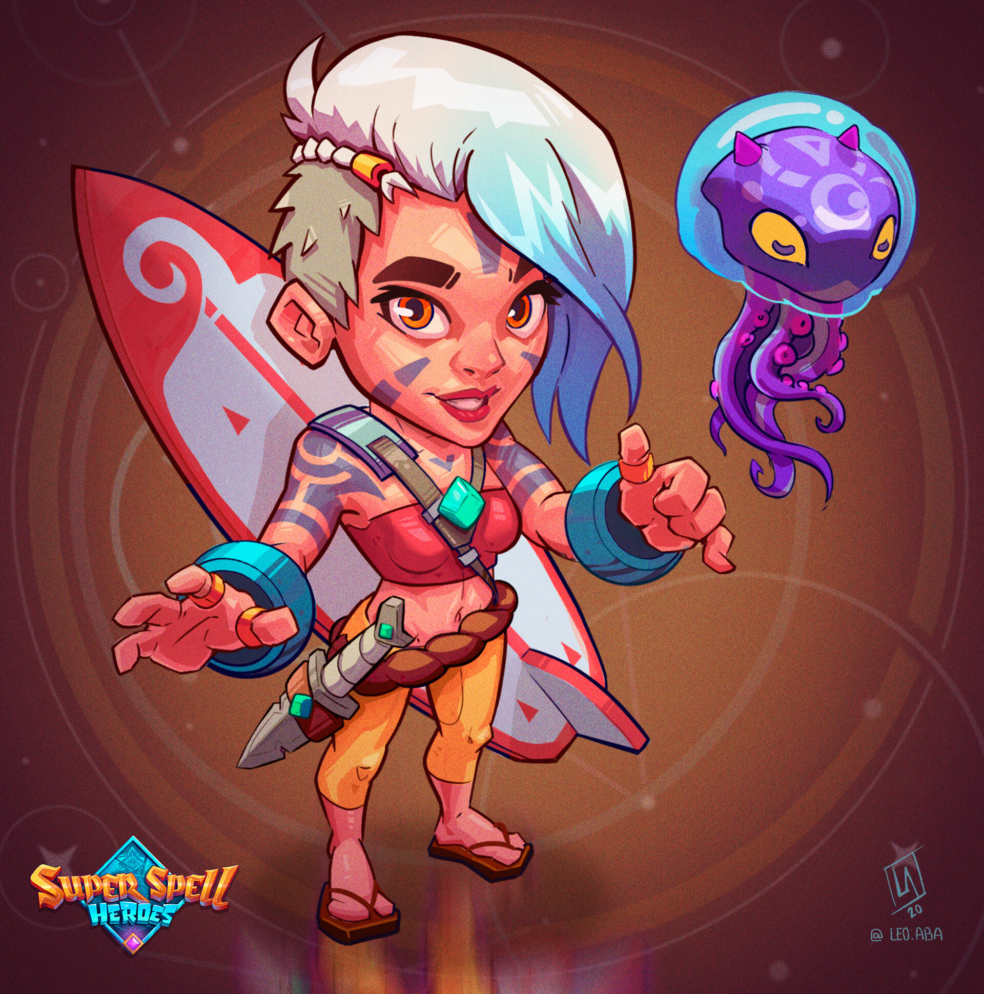 Artstation Summoness Pom Super Spell Heroes Leo Aba