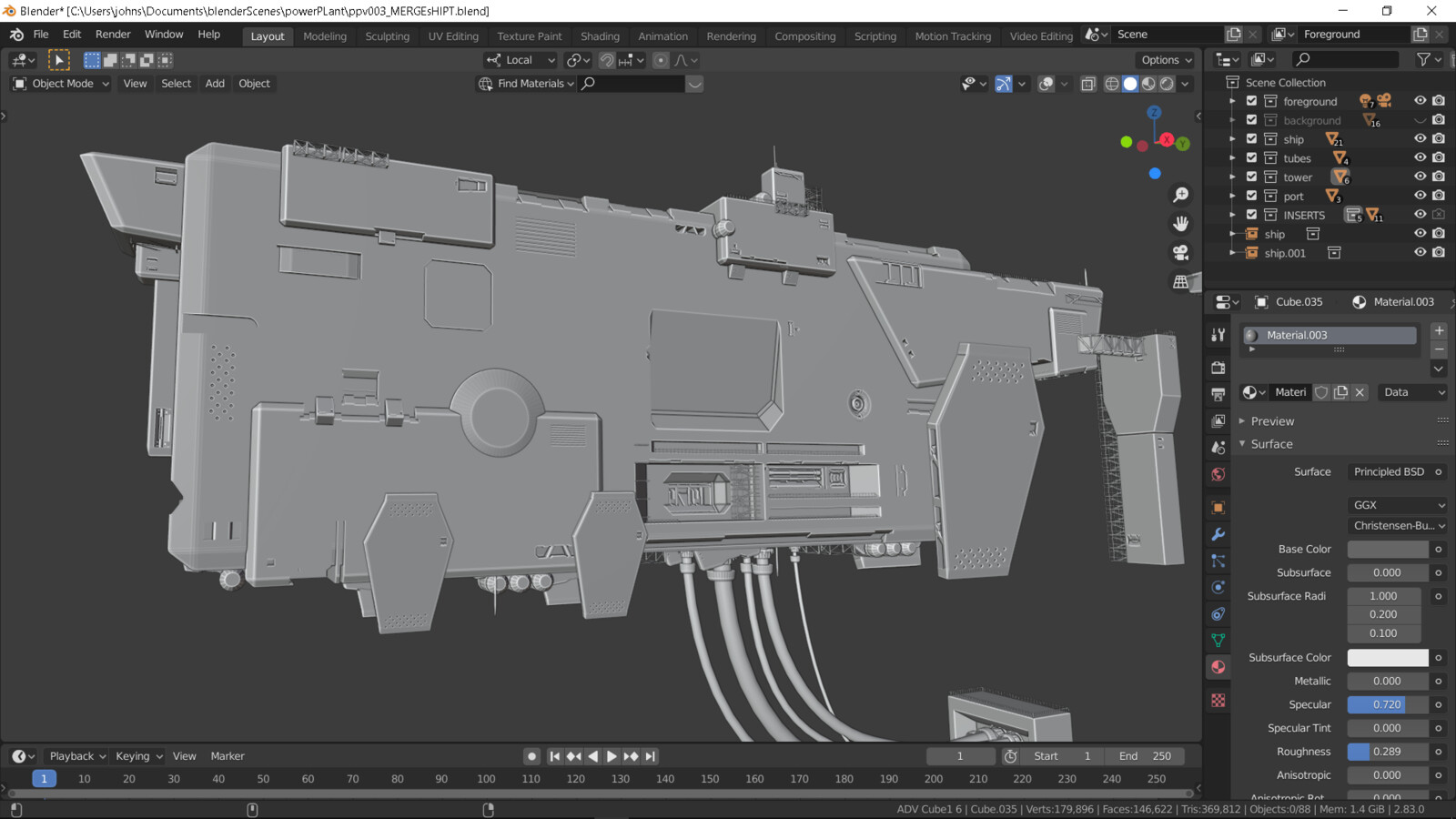 Model, mostly made with boolean modifiers, also using the kit-ops add-on