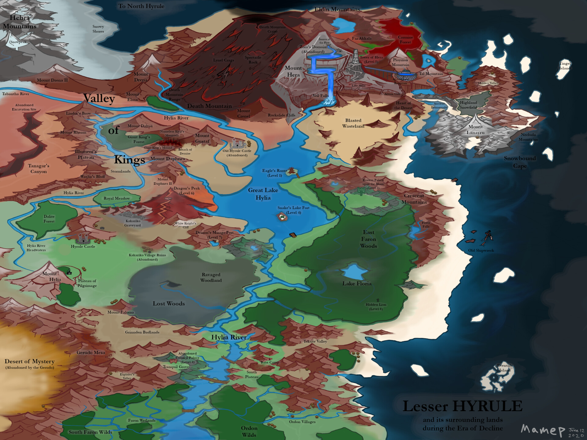 ArtStation - Hyrule Map : Breath of the Wild