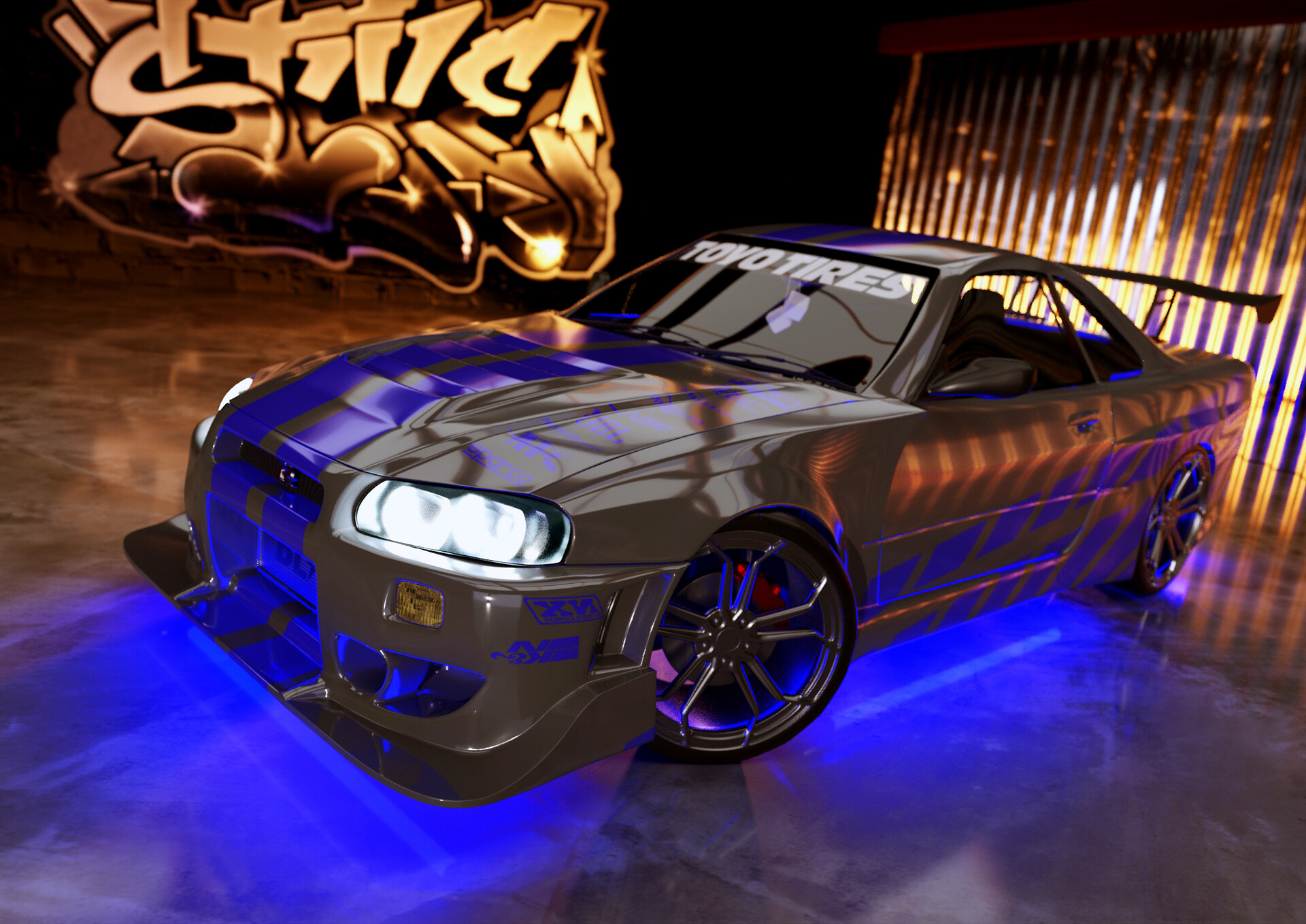 Artstation Paul Walker Inspired Nissan Skyline R34 Lorenzo De Vries