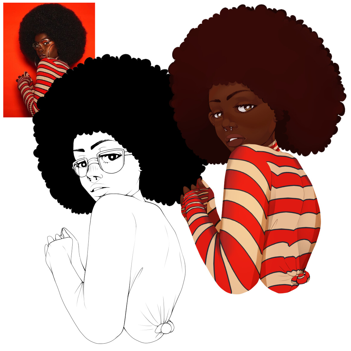 Black girl outlet red glasses