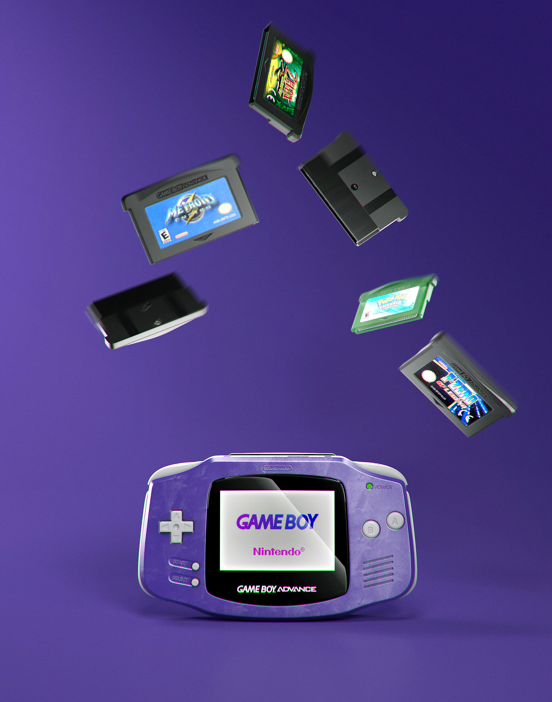 Download Purple Nintendo Game Boy Advance Wallpaper