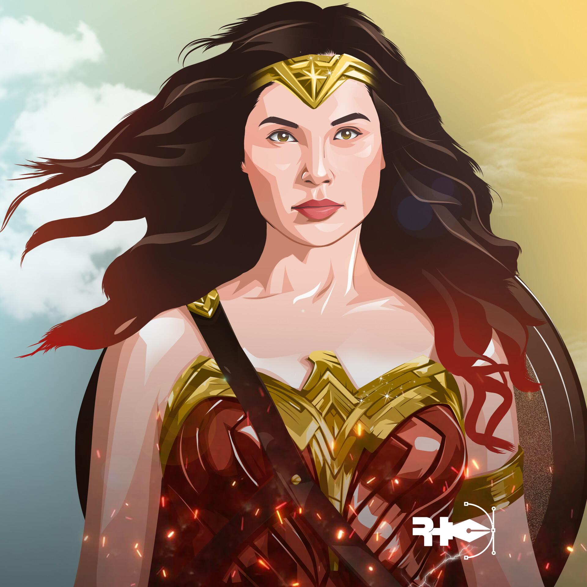 ArtStation - Wonder Woman Vector Art