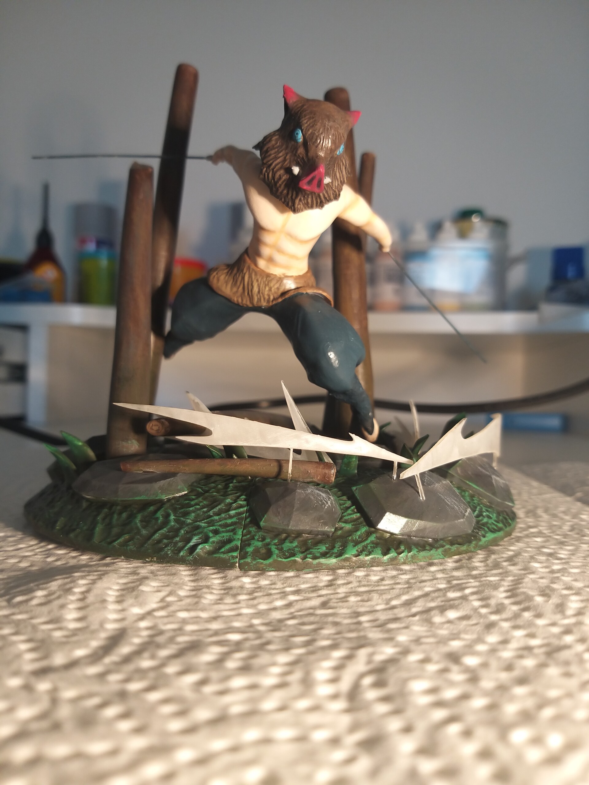Artstation Inosuke Demon Slayer Figurine Selfmade Gerom