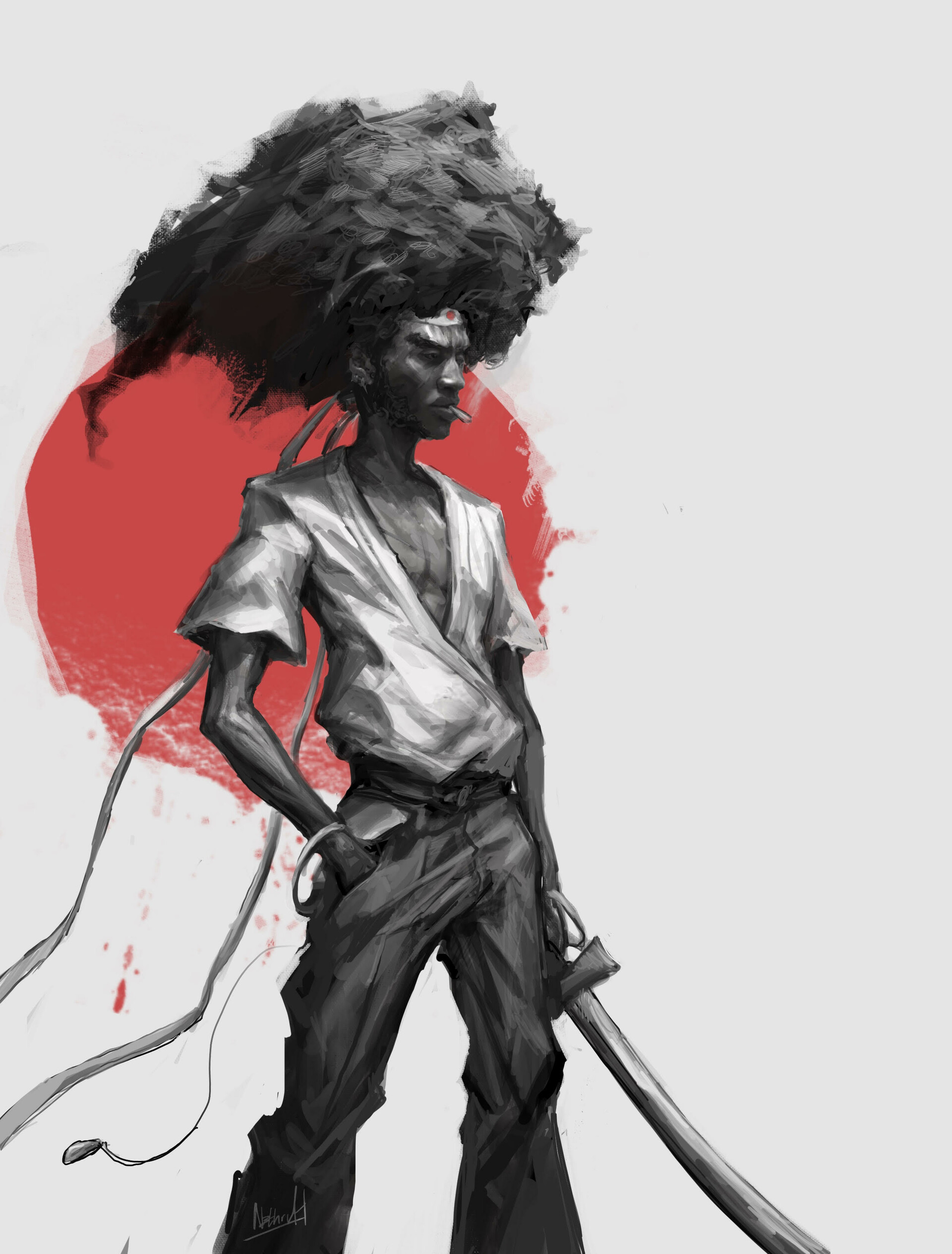 Afro - Characters & Art - Afro Samurai  Samurai art, Afro samurai, Samurai  artwork