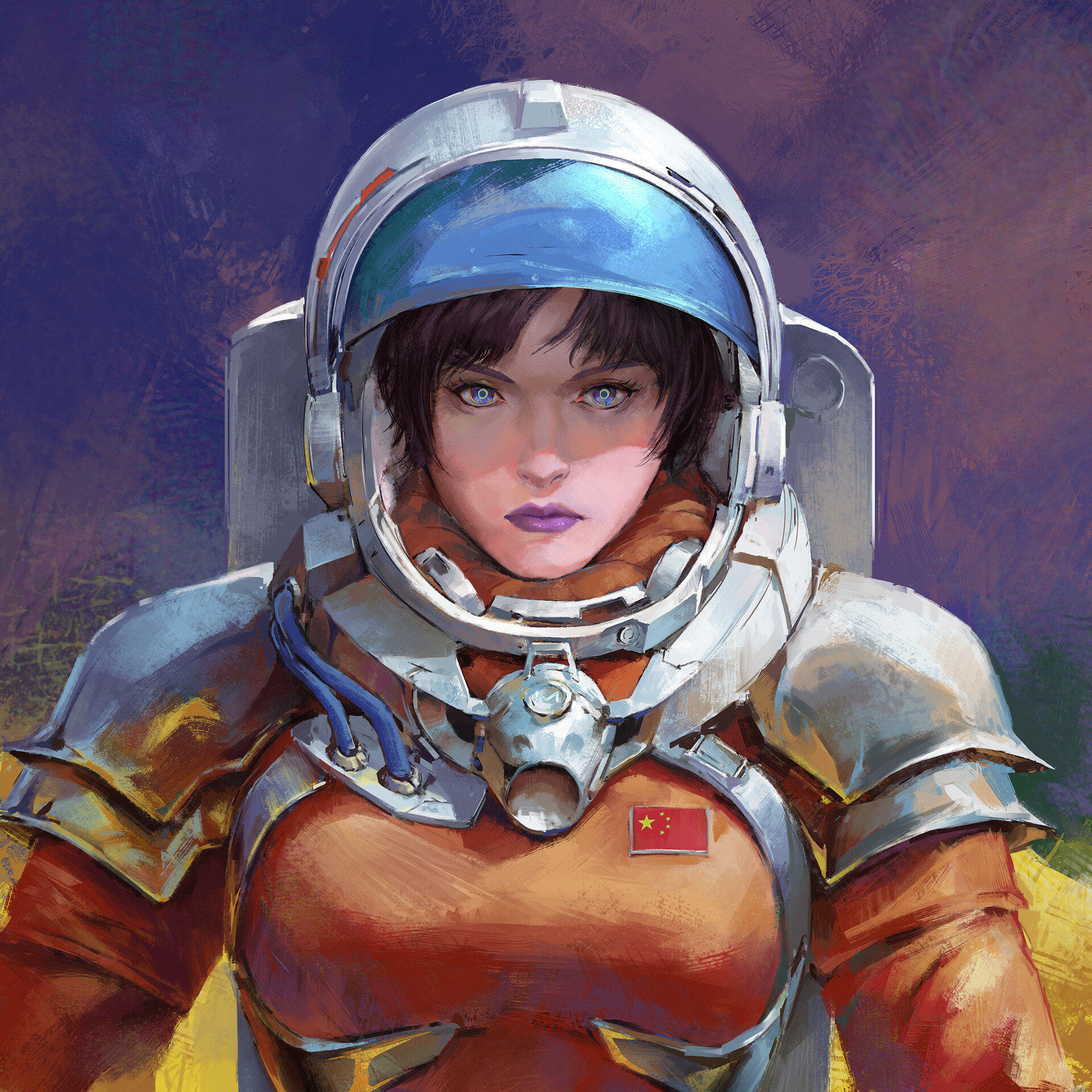 Космонавт девушка рисунок