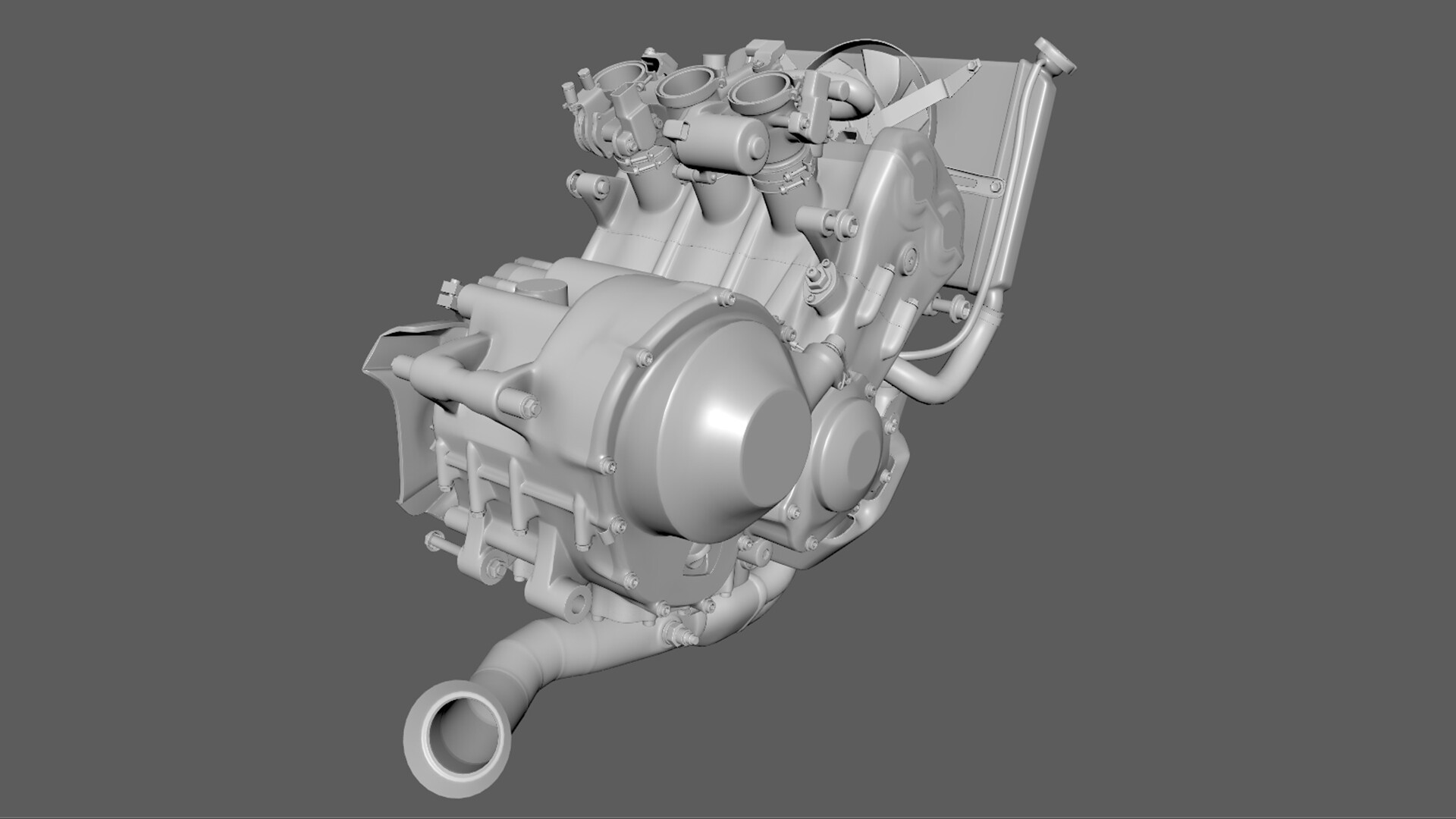 ArtStation - yamaha MT 07 engine