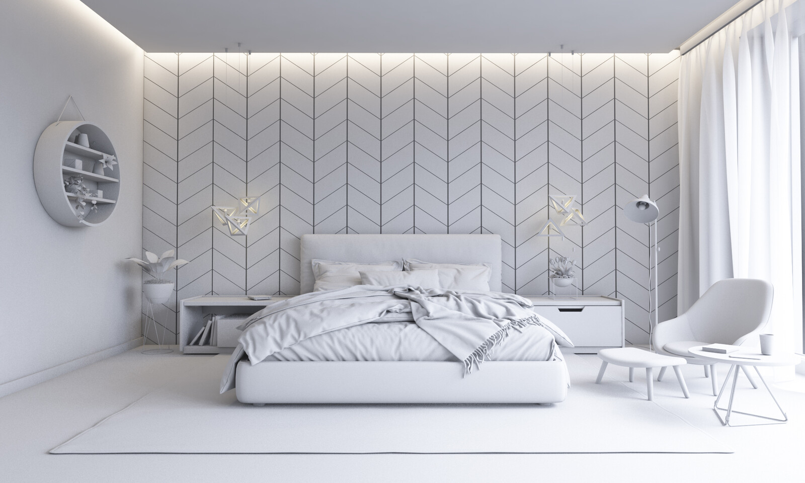 Fidel Branche - Modern Bedroom Interior Design - ArchViz