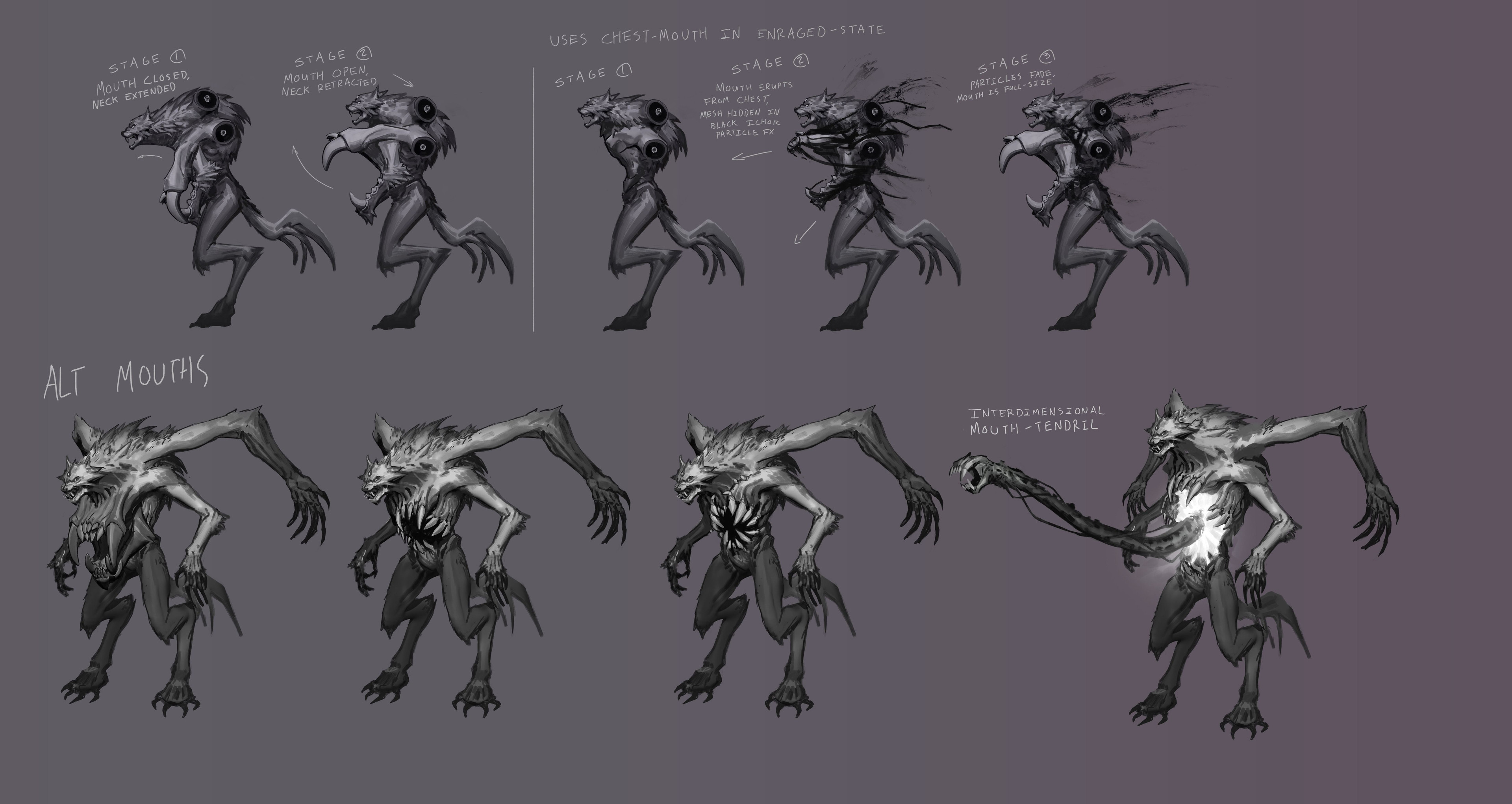 We went with the big mouth dude, but there were some concerns about the mouth looking weird in 3D