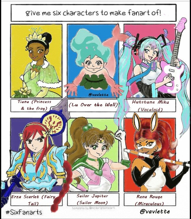 Six Fan arts Challenge 2