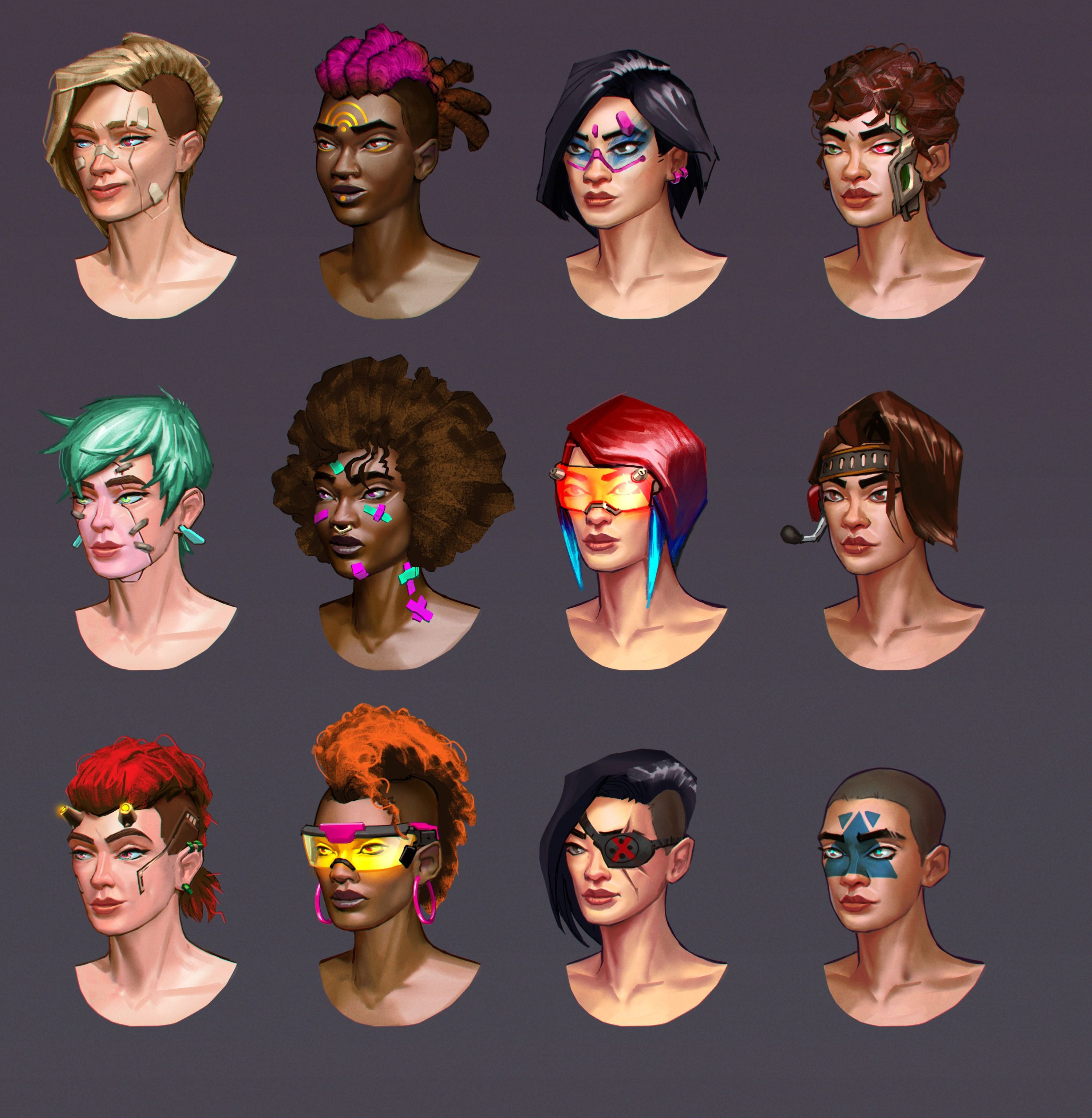 Female face options