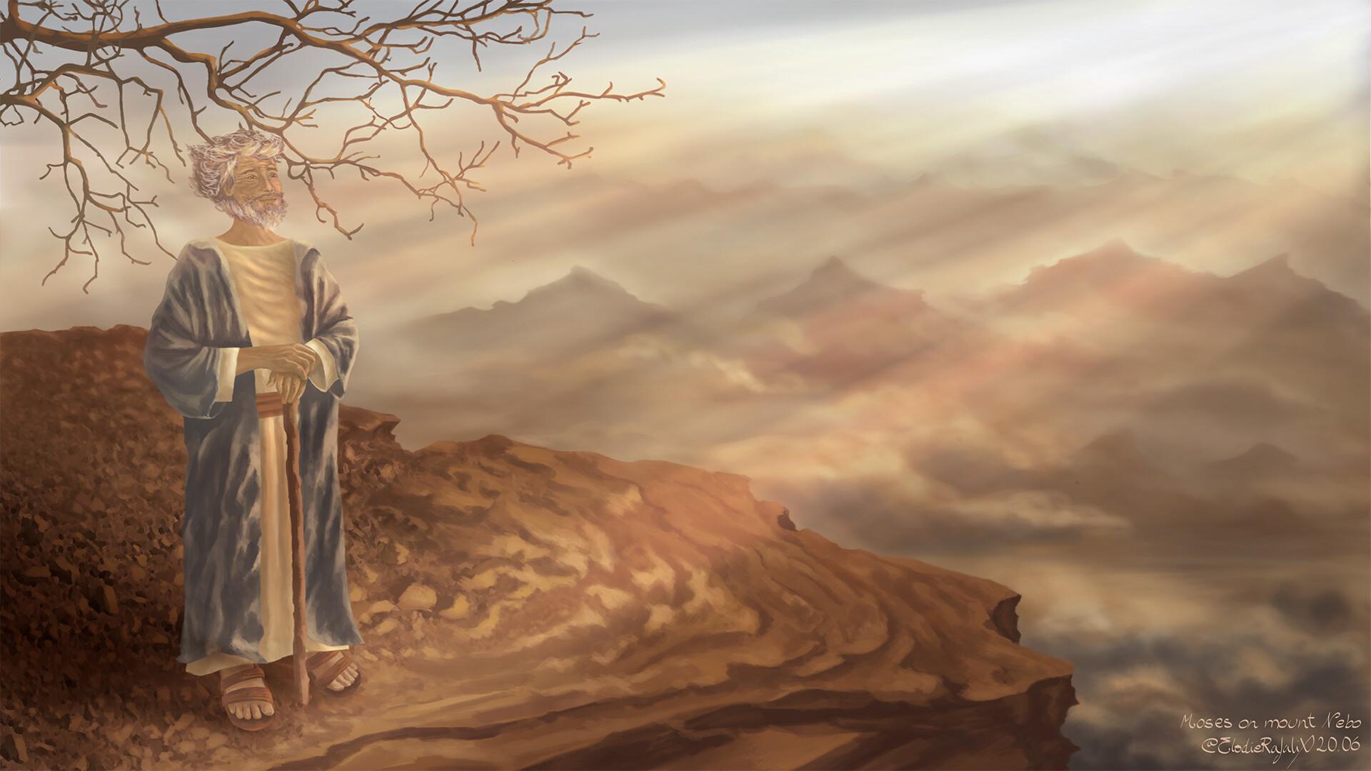 ArtStation Moses on mount Nebo
