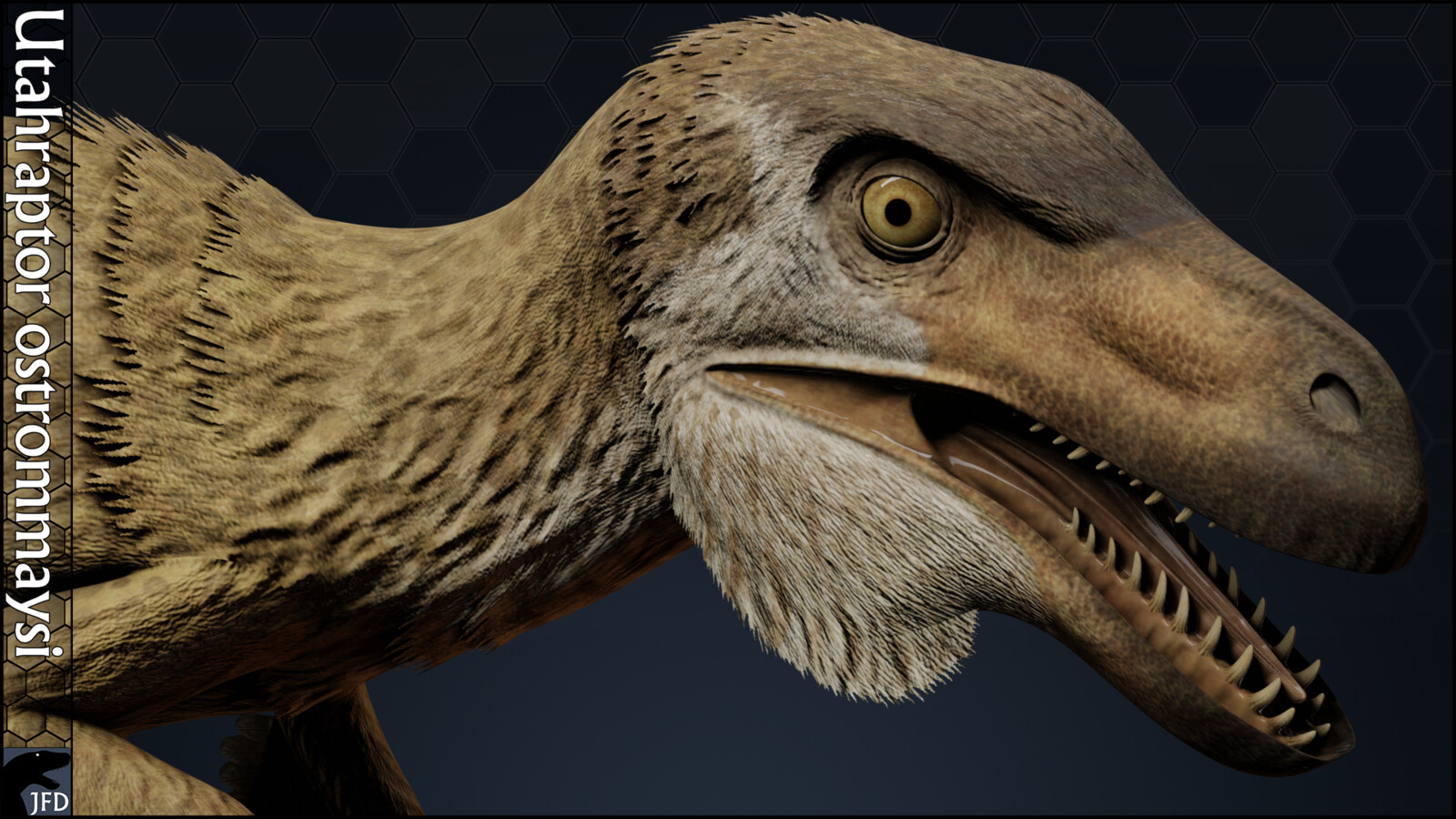Utahraptor ostrommaysi head render.