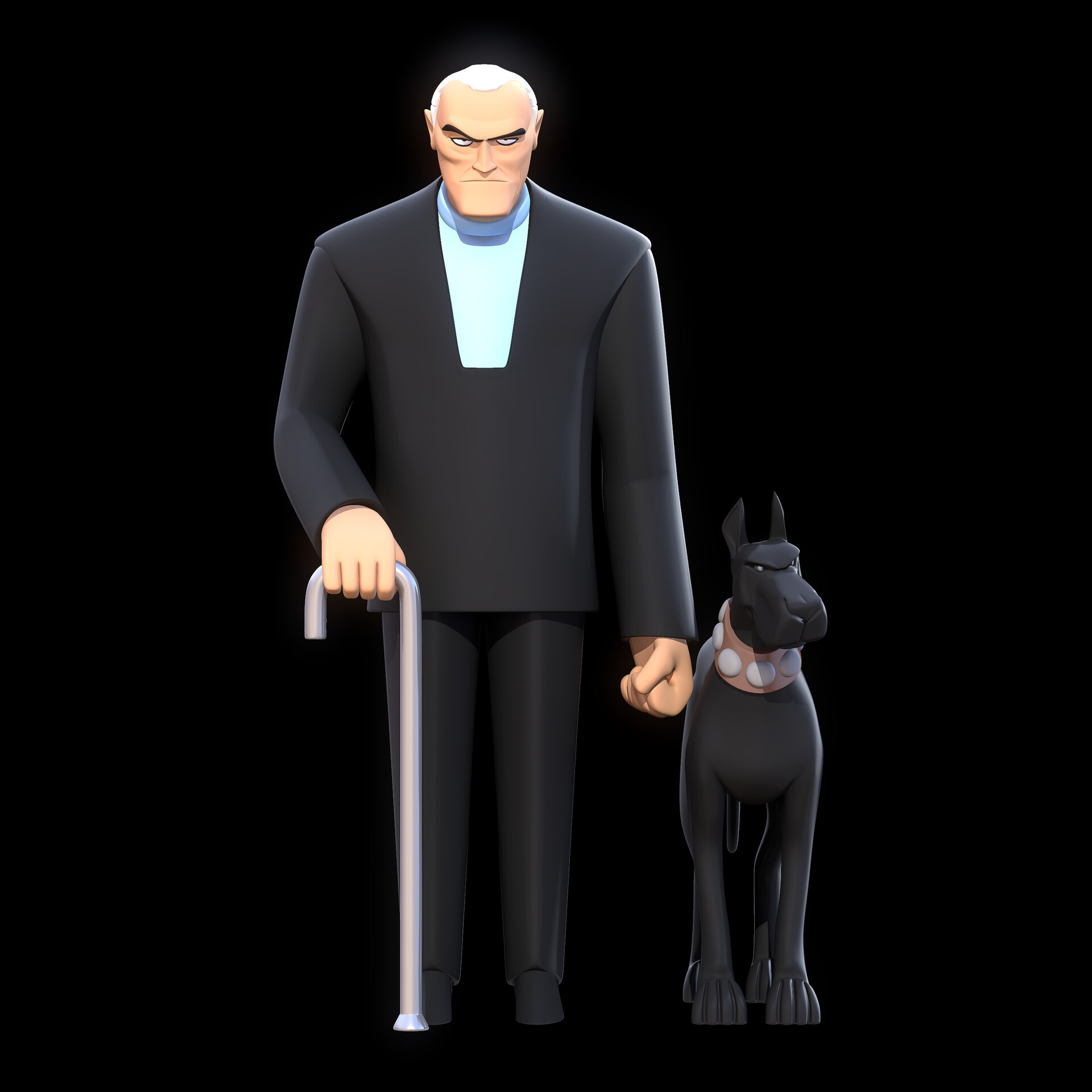 ArtStation - Batman Beyond: old Bruce Wayne and dog - figures for 3d  printing