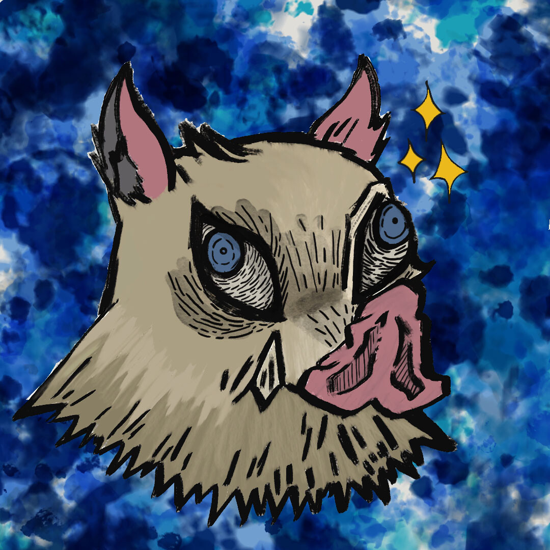 Glitchy Art - Hashibira Inosuke/Kimetsu No Jaiba/Demon Slayer Fanart