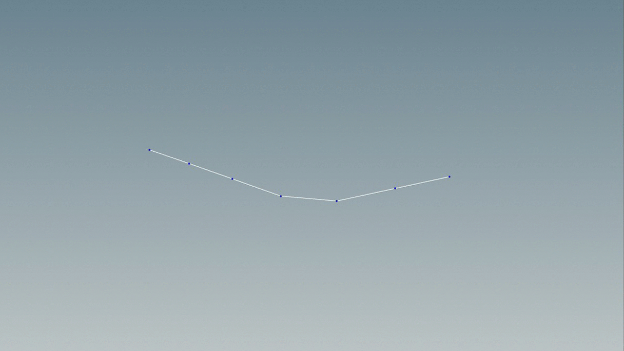 A set number of randomly positioned points per spline point are created. Each of these point inherits variation attributes and a base shape is copied and distorted on each.  