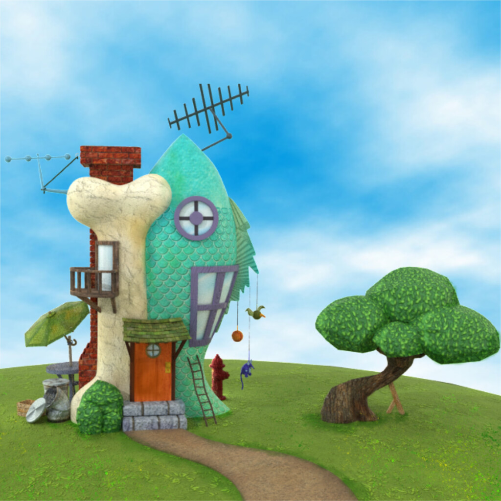 ArtStation CatDog house from Nickelodeon