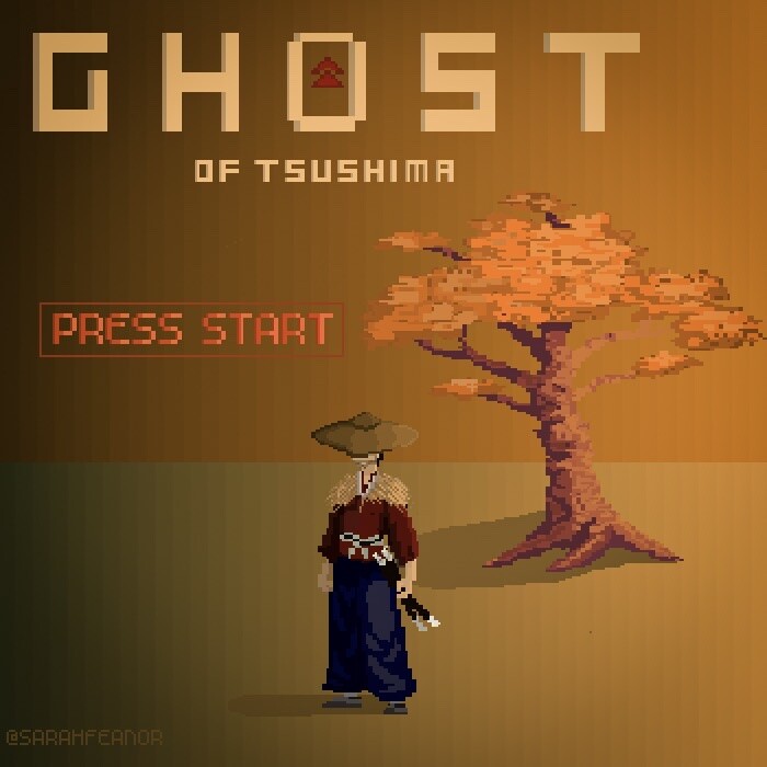 Sarah Feanor Ghost Of Tsushima Pixel Art Pixel art plants 8 bit monochrome vegetation vector. sarah feanor