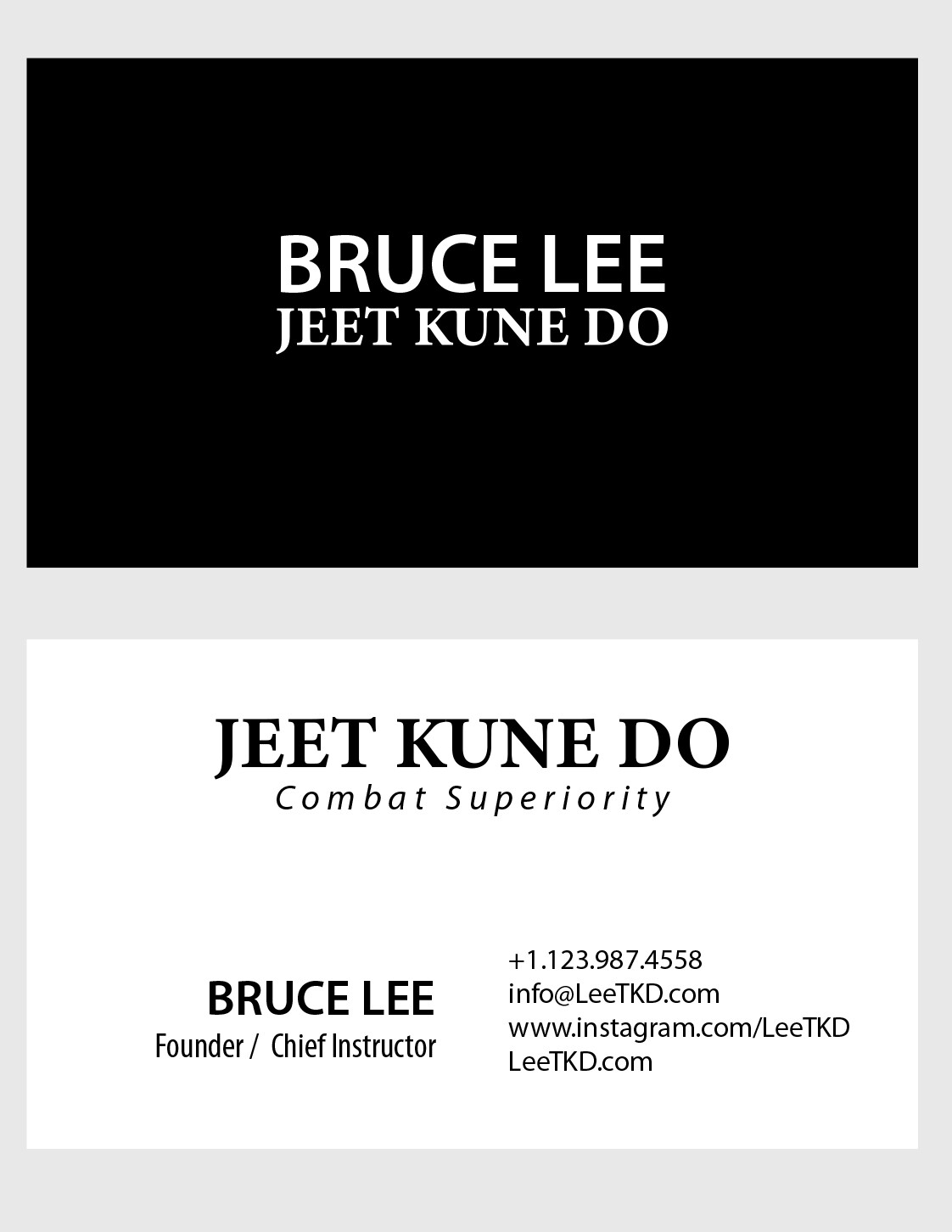 Business Card Layout.  Class project