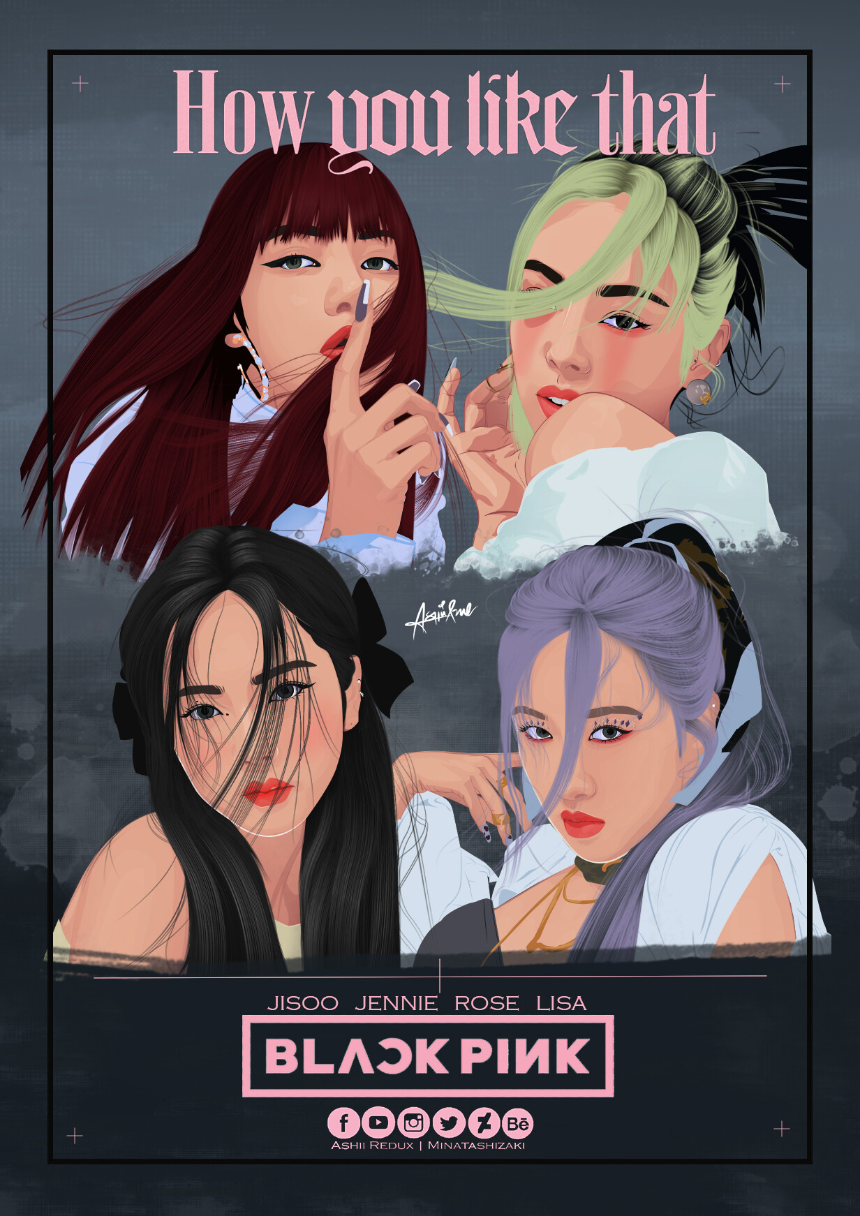 Minatashizaki Art Blackpink Jisoo Jennie Rose Lisa How You Like That