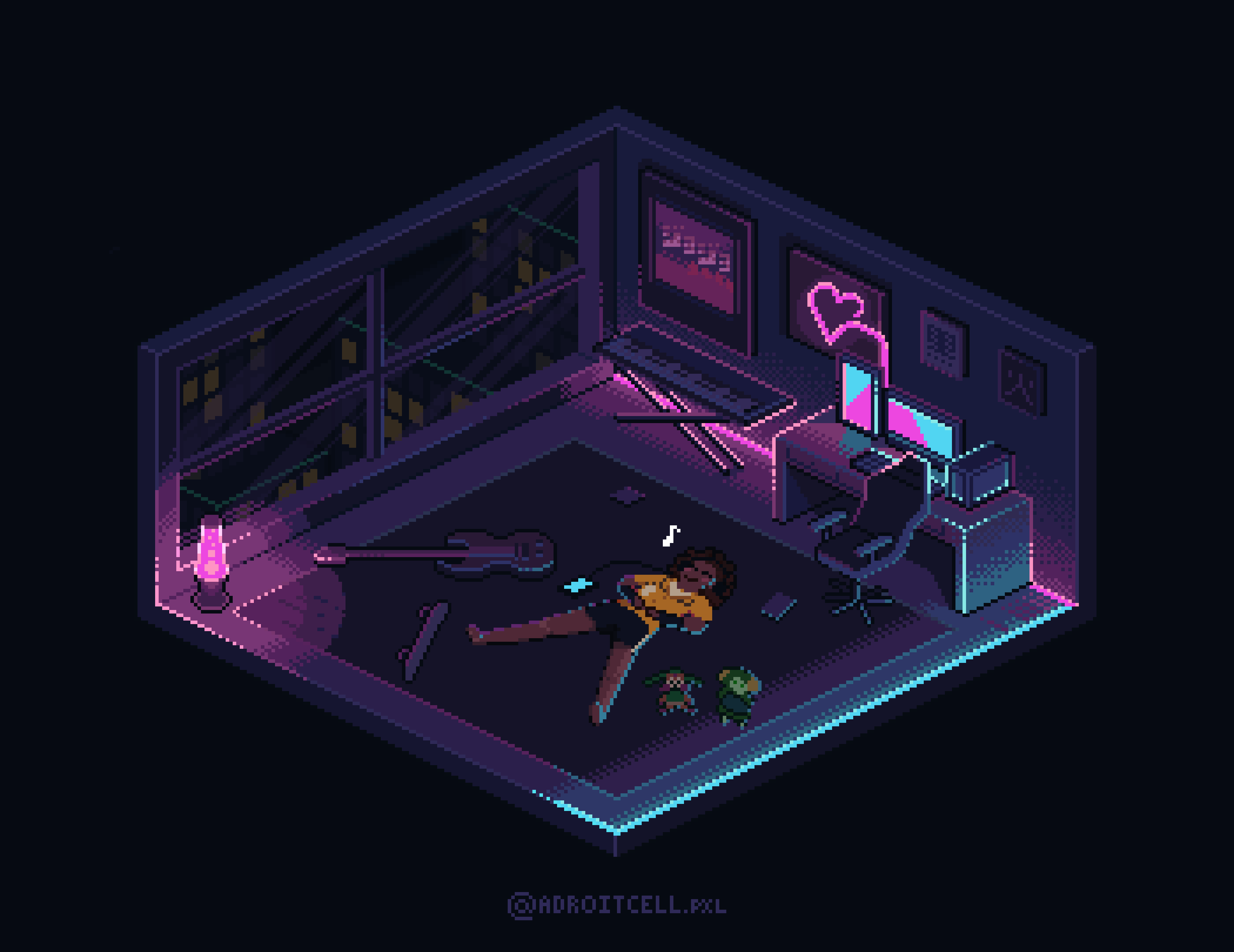 Artstation Neon Isometric Pixel Room Adcel Villanueva Pick the default foreground and background colors (d). artstation neon isometric pixel room