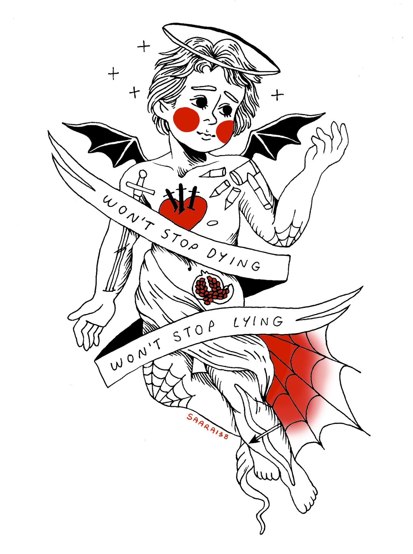 Buy Cupid Temporary Fake Tattoo Sticker set of 2 Online in India - Etsy